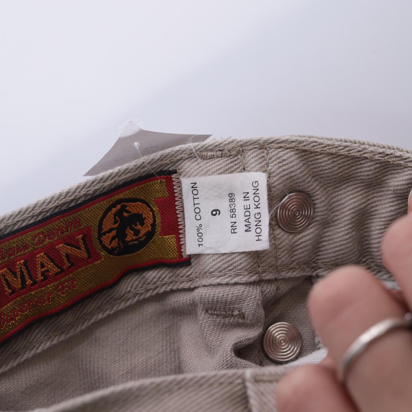 90s Lawman Western Khaki Denim Shorts High Rise Button Fly Small S