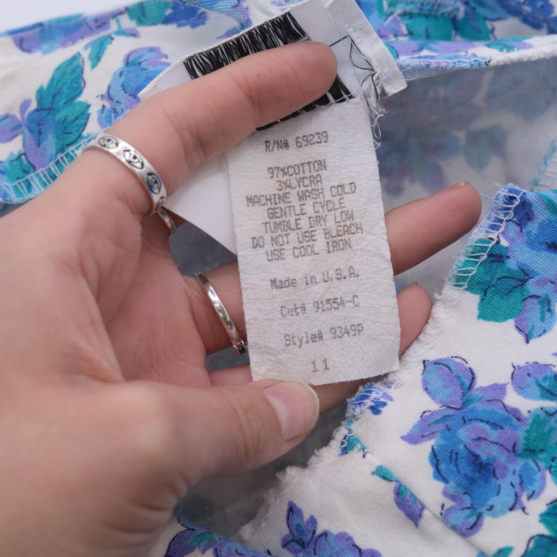 90s Floral Bodycon Mini Dress Sweetheart Neckline White Blue Small S