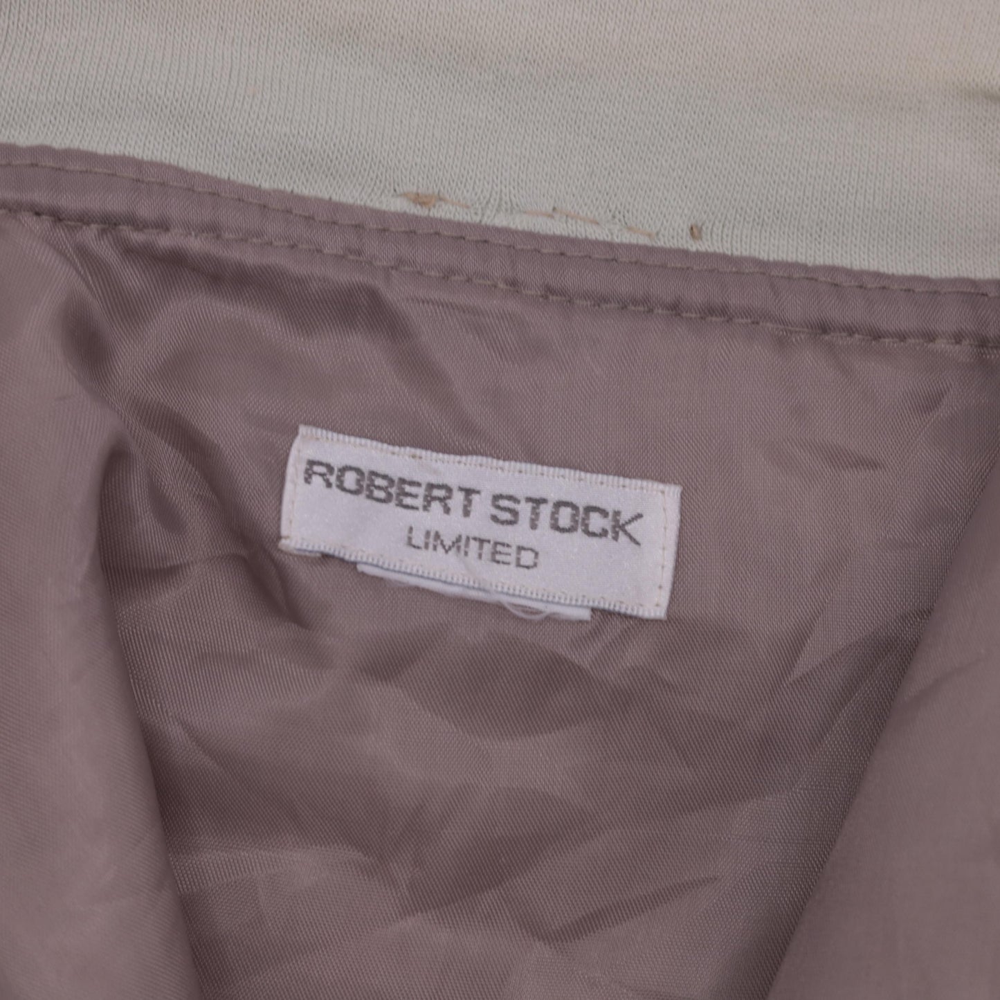 90s Taupe Quilted Silk Bomber Jacket Zip-Up Windbreaker Large L