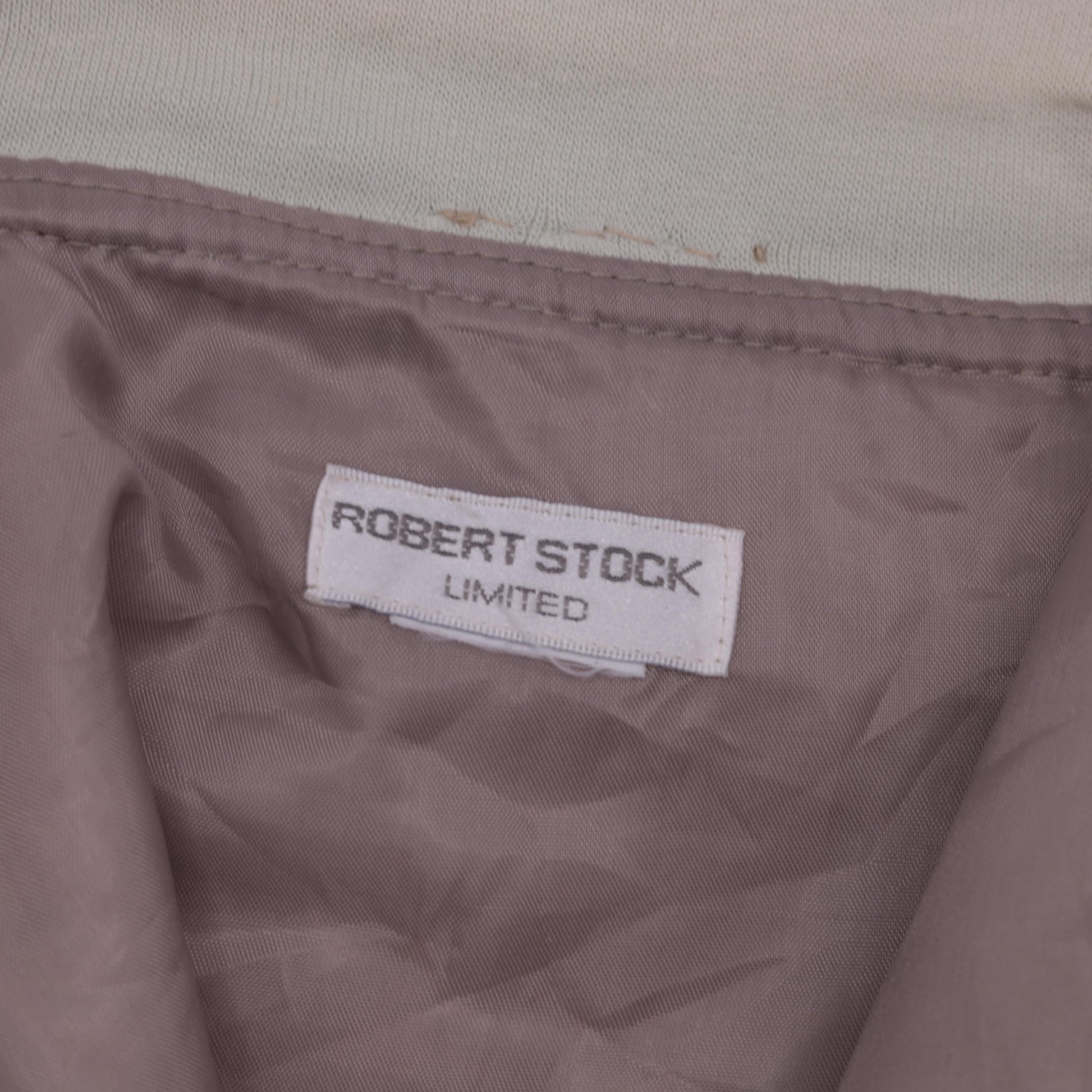 90s Taupe Quilted Silk Bomber Jacket Zip-Up Windbreaker Large L