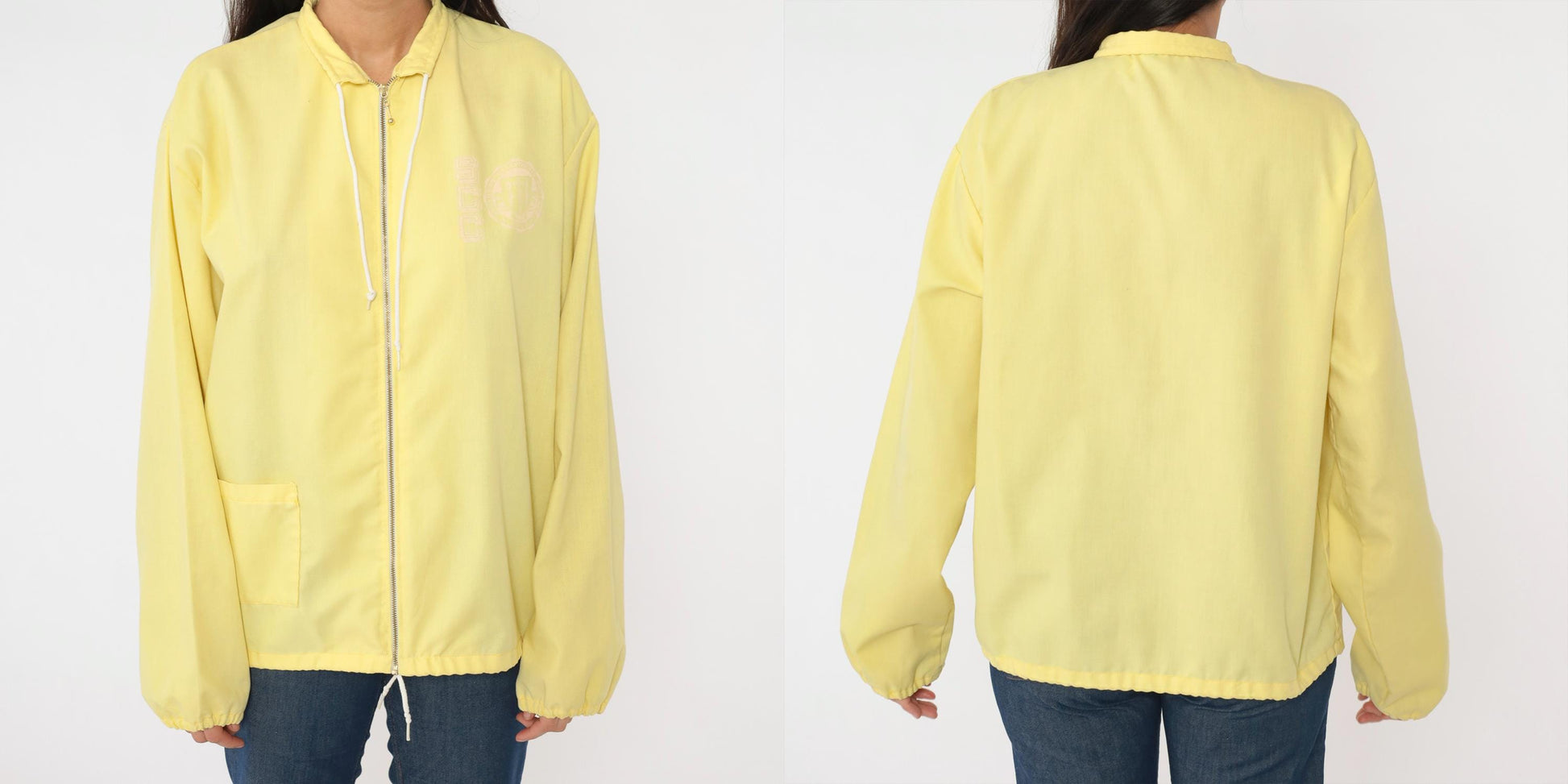 70s Artex SCC Yellow Windbreaker Jacket Logo Zip Men's Large L