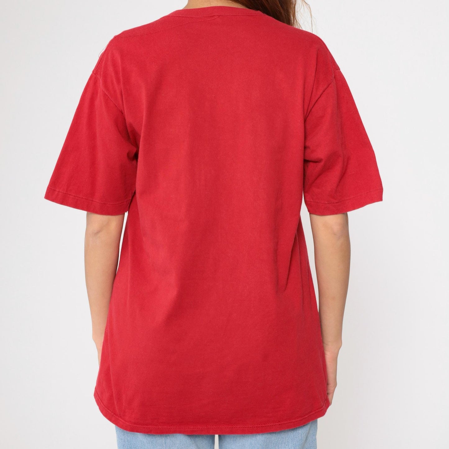 90s Mickey Mouse Disney Studios Graphic T-Shirt Red Cotton Medium