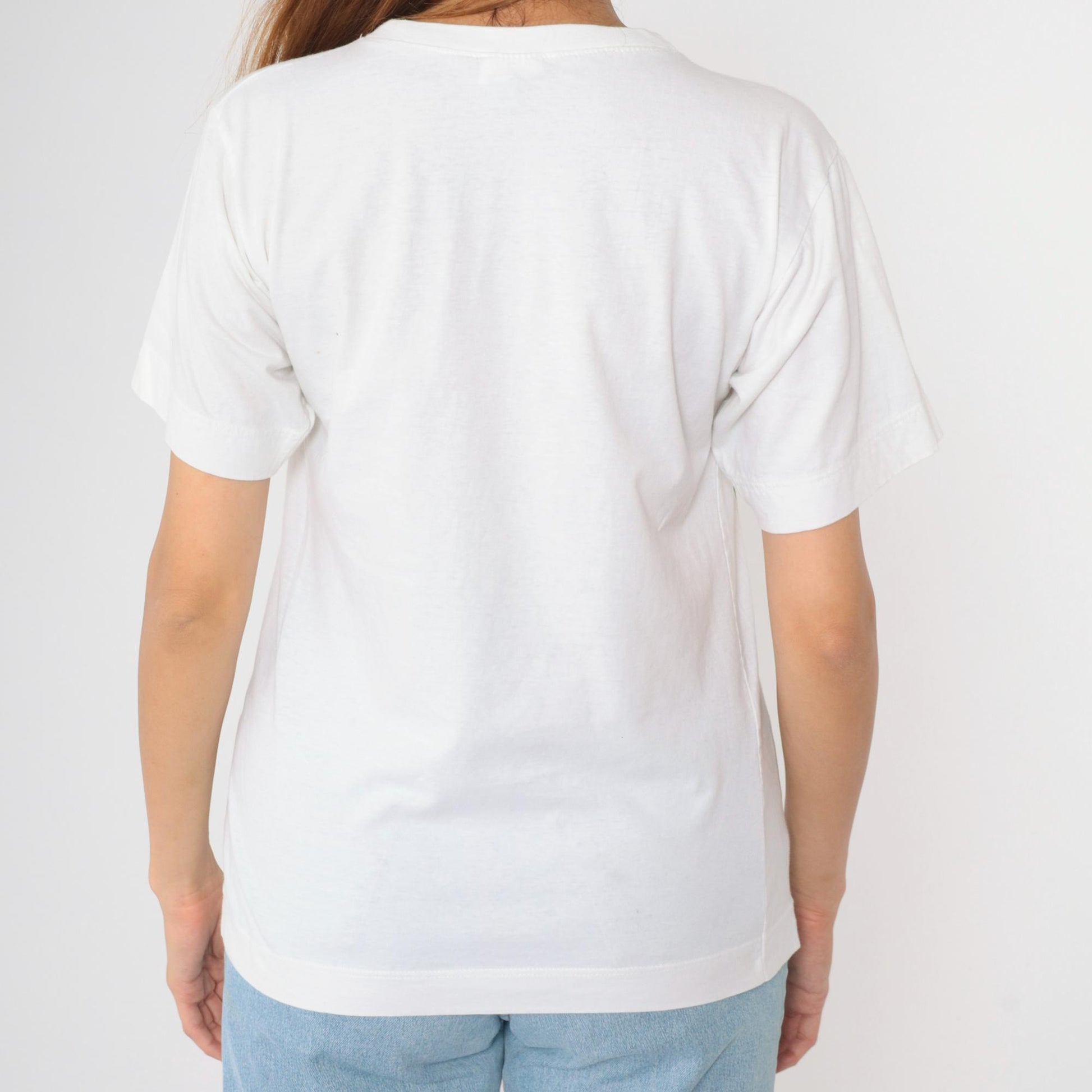 90s Sydney Opera House White Graphic T-Shirt Cotton Crewneck Small