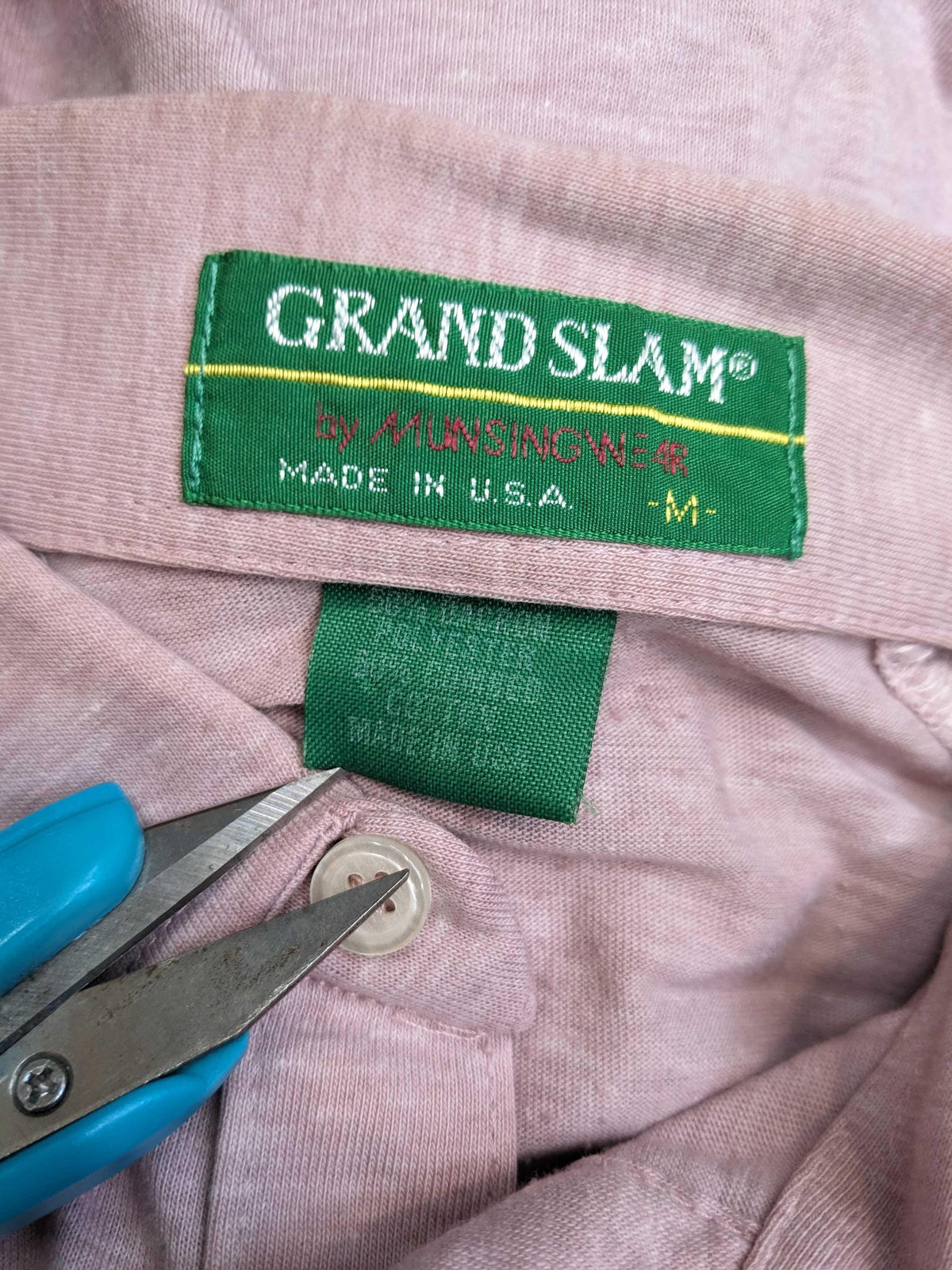 80s Munsingwear Penguin Polo Shirt Lavender Half-Button Cotton Small