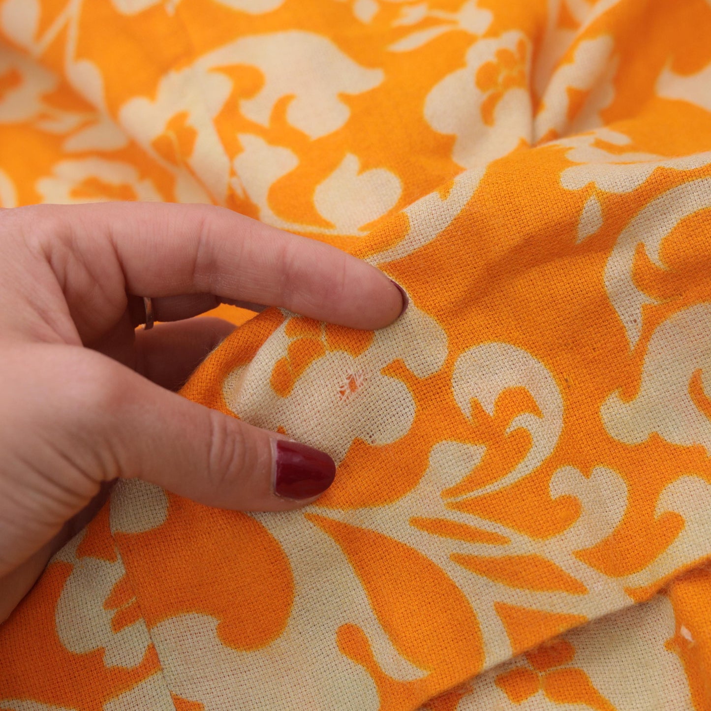 60s Orange Floral Shift Mini Dress Sleeveless Extra Small