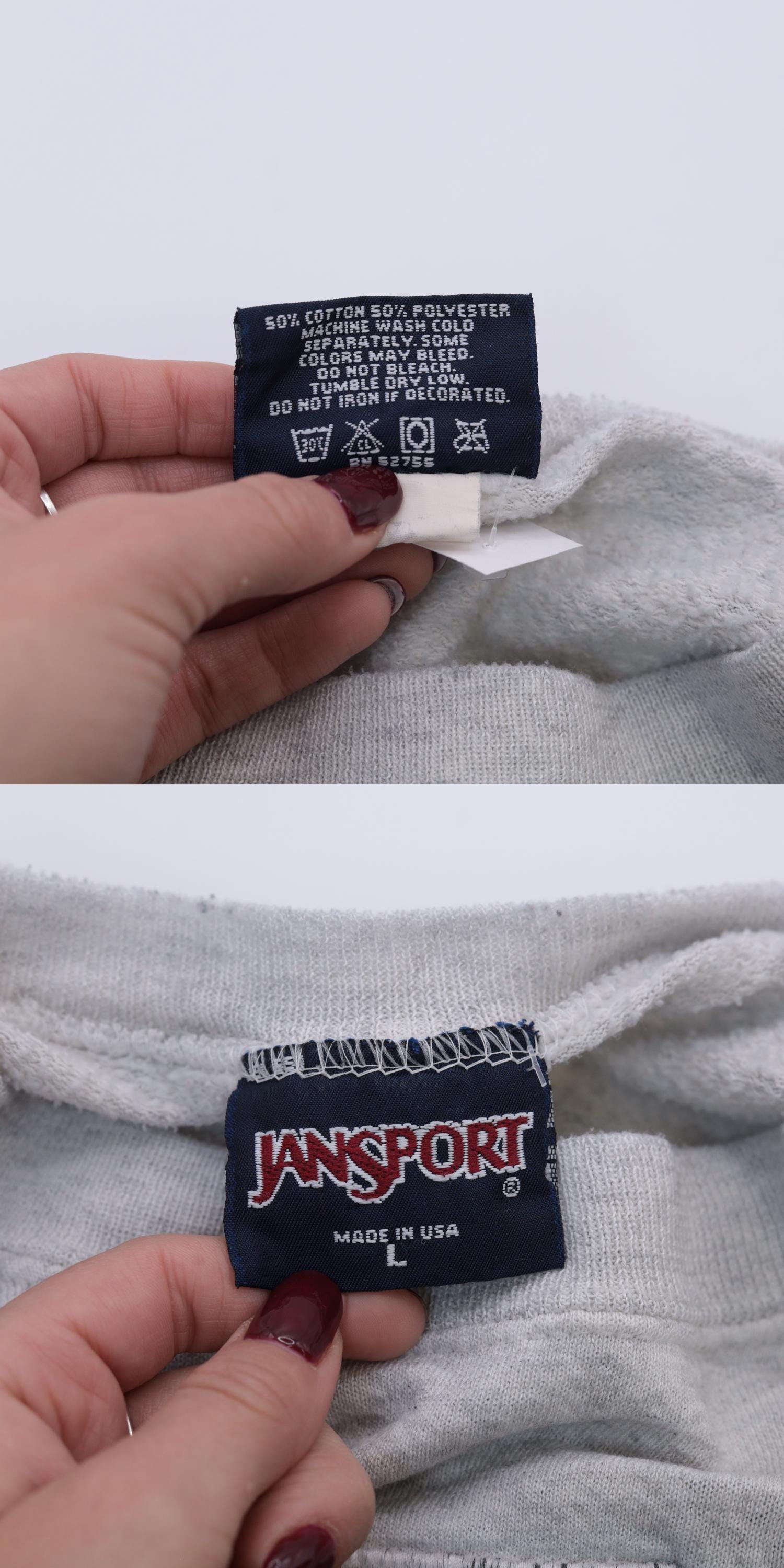 90s William Paterson College Jansport Sweatshirt Heather Grey Crewneck Large