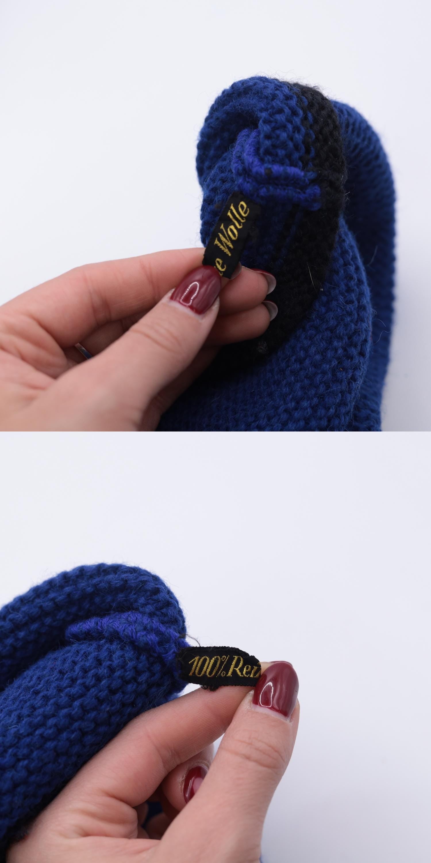 60s Blue Wool Cardigan Cropped Zip Coin Button 3/4 Sleeve Extra Small