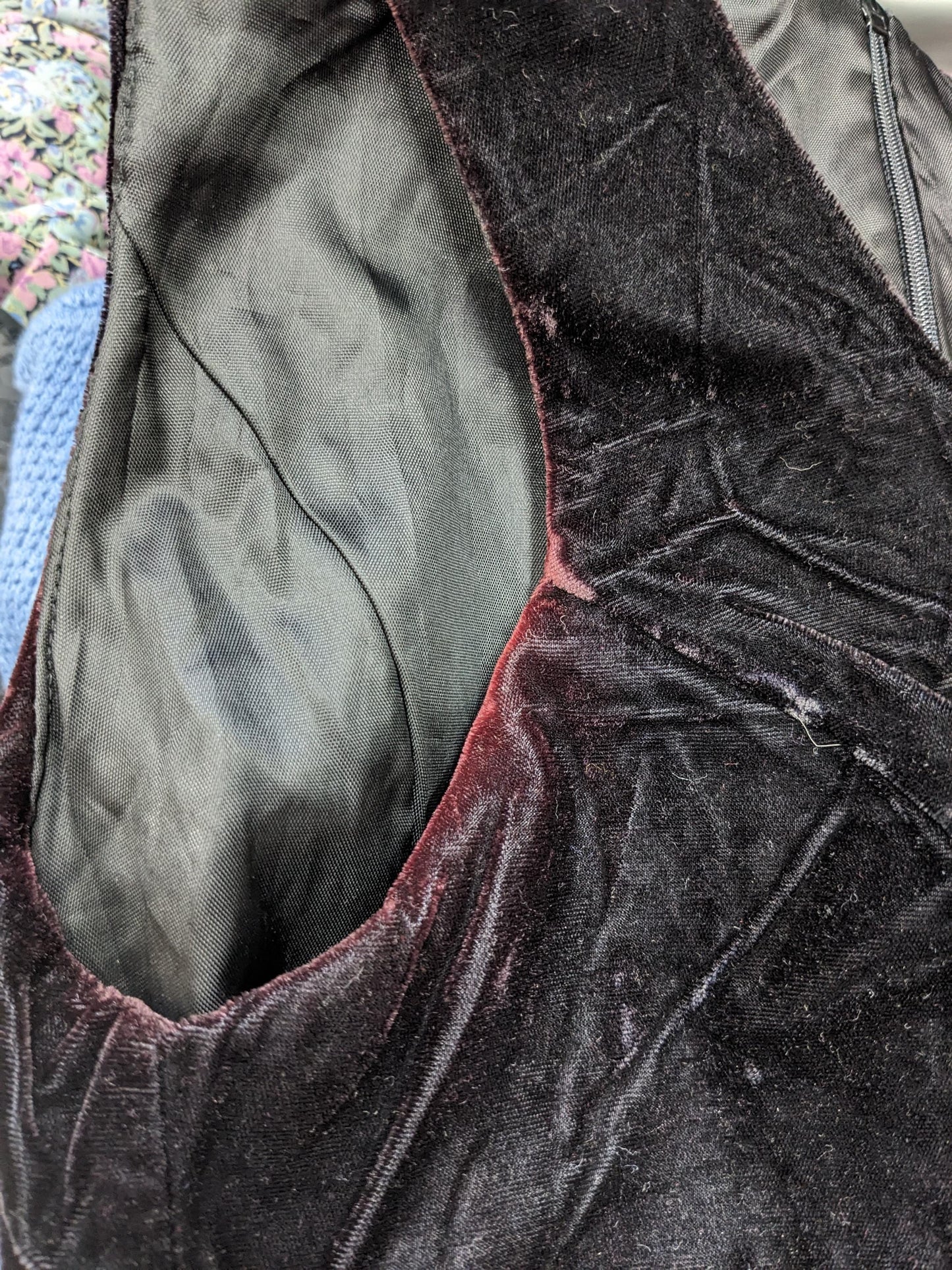 90s Black Satin Maxi Dress Velvet Lace-Up Bodice Sleeveless Medium