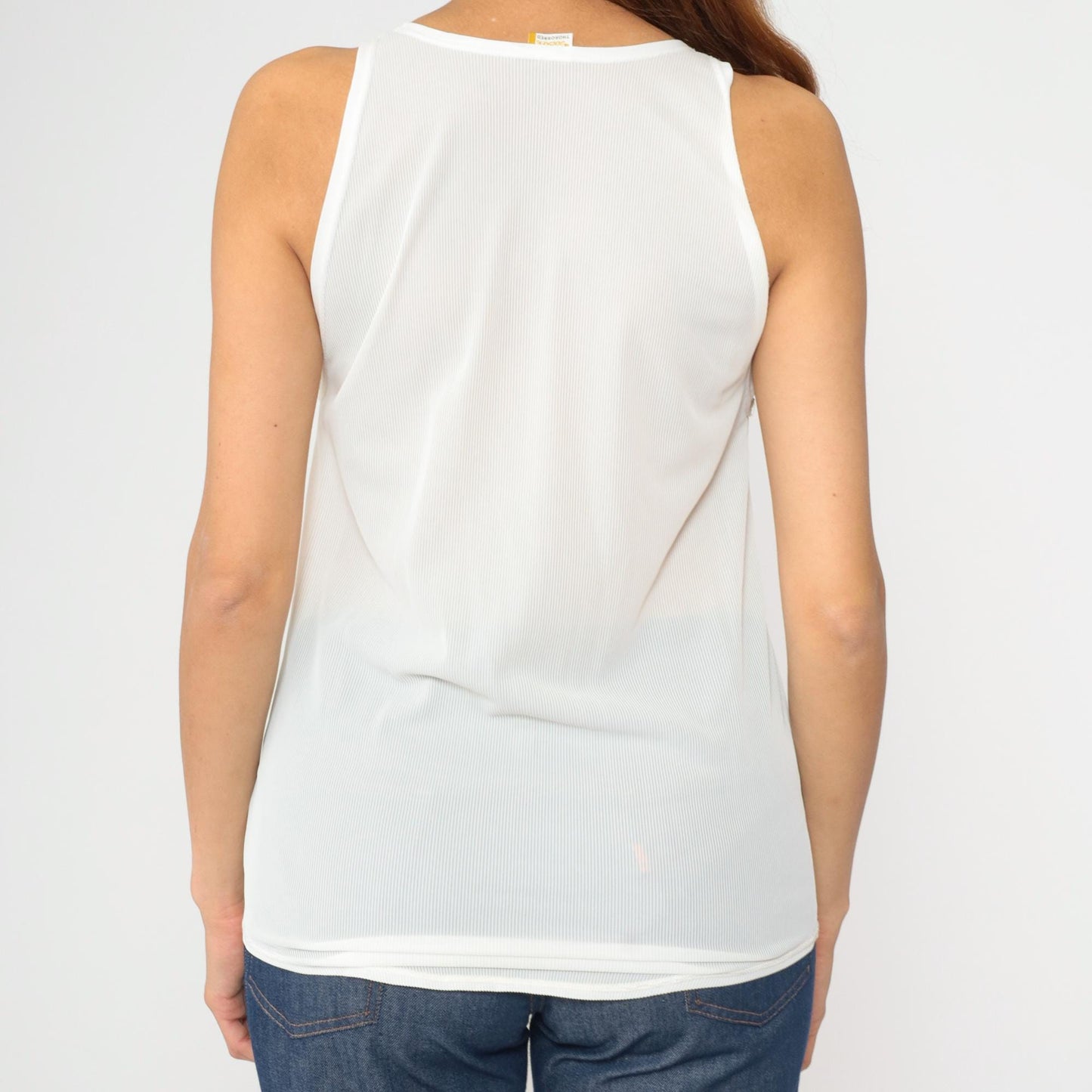80s Jockey White Ribbed Tank Top Sleeveless Undershirt Medium
