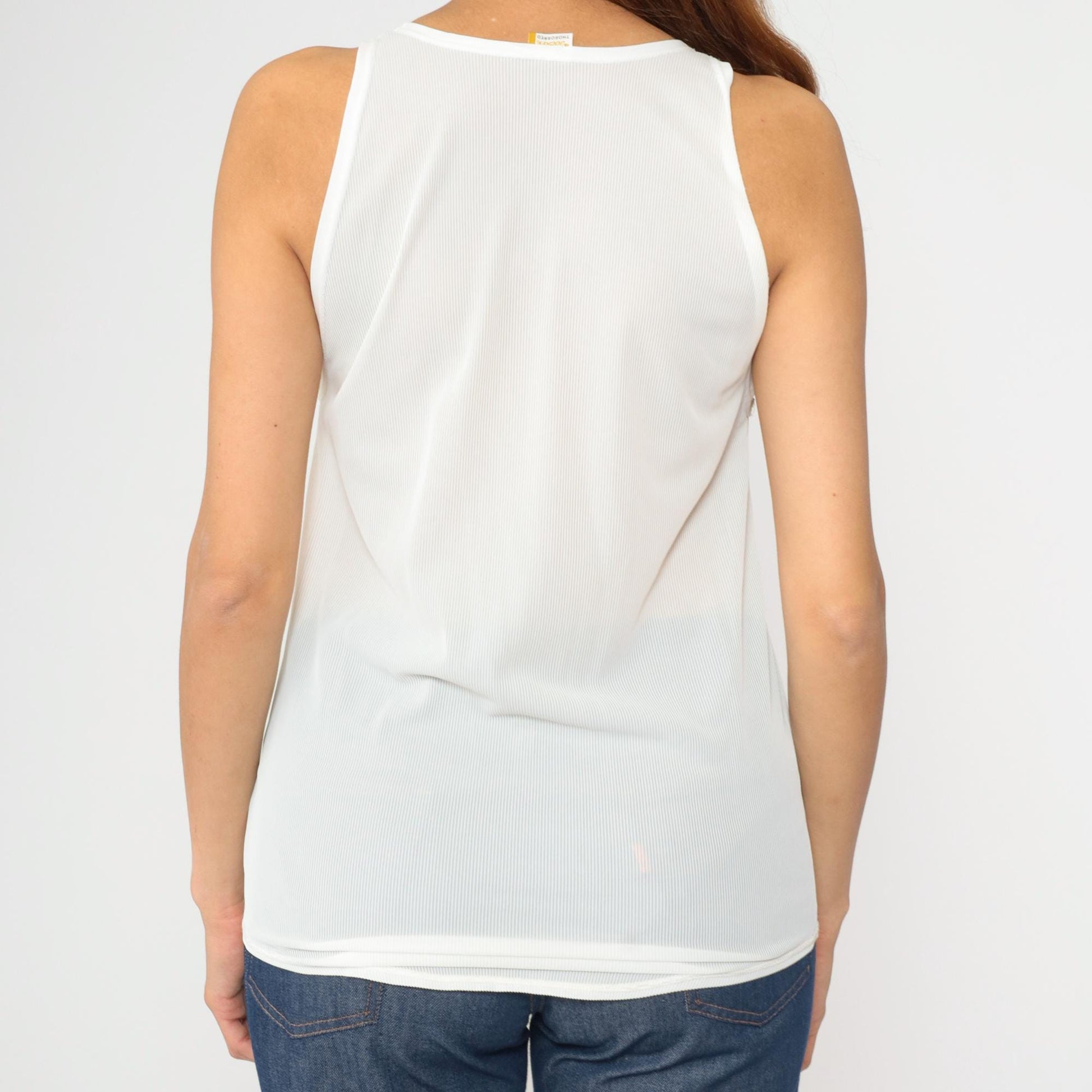 80s Jockey White Ribbed Tank Top Sleeveless Undershirt Medium