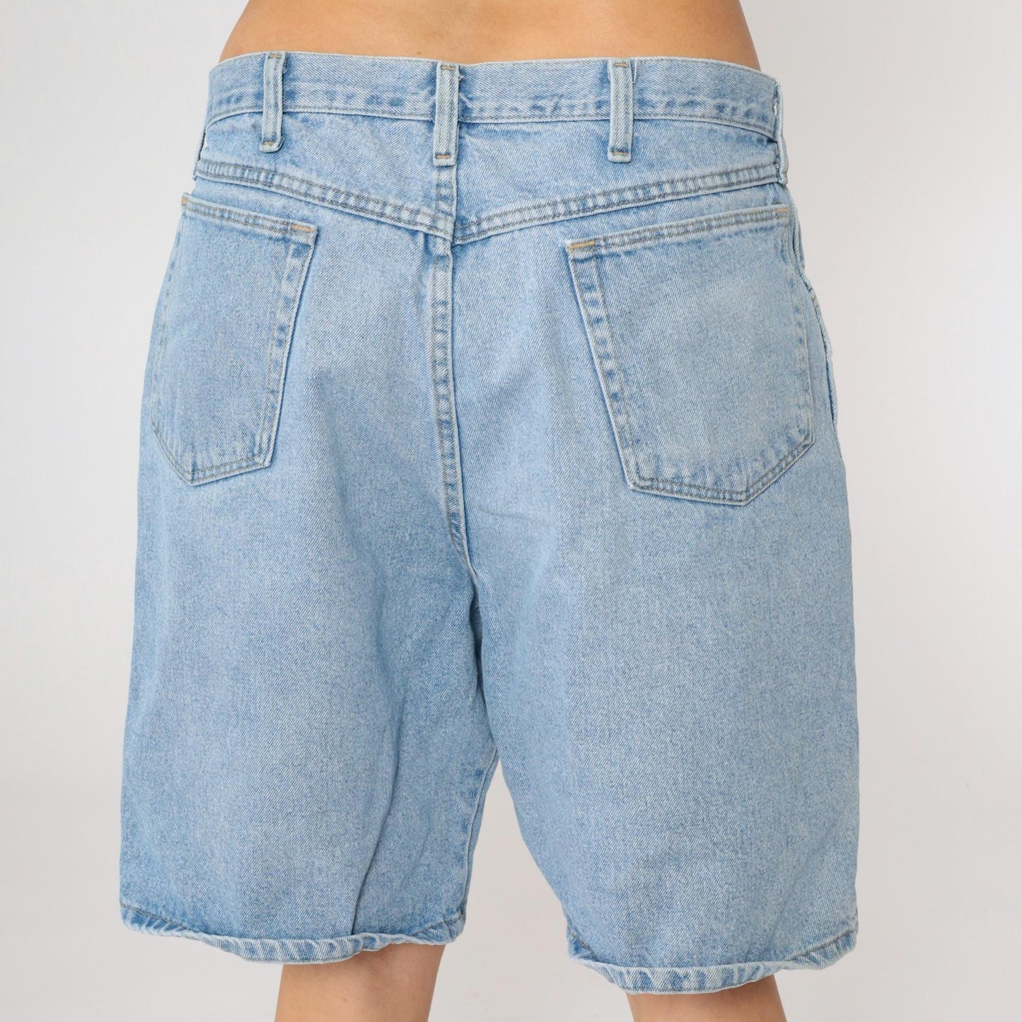 Y2K Wrangler Denim Shorts High Waist Bermuda Blue Cotton Men's 38