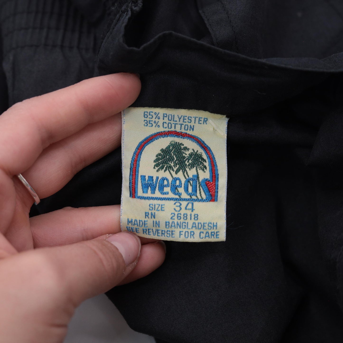 80s Weeds Black Shorts High Waist Elastic Back Pockets Medium 34