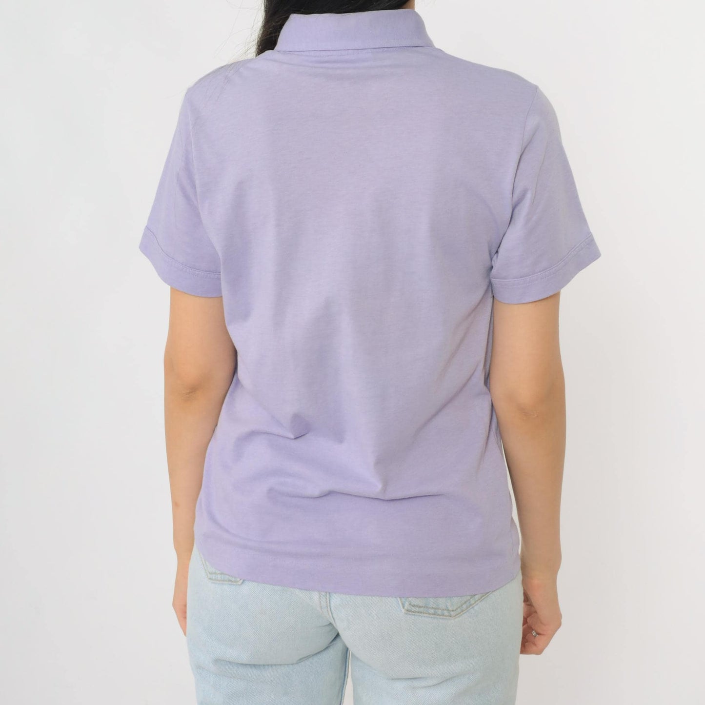 80s Lavender Polo Shirt Leon Levin Button Up Short Sleeve Medium