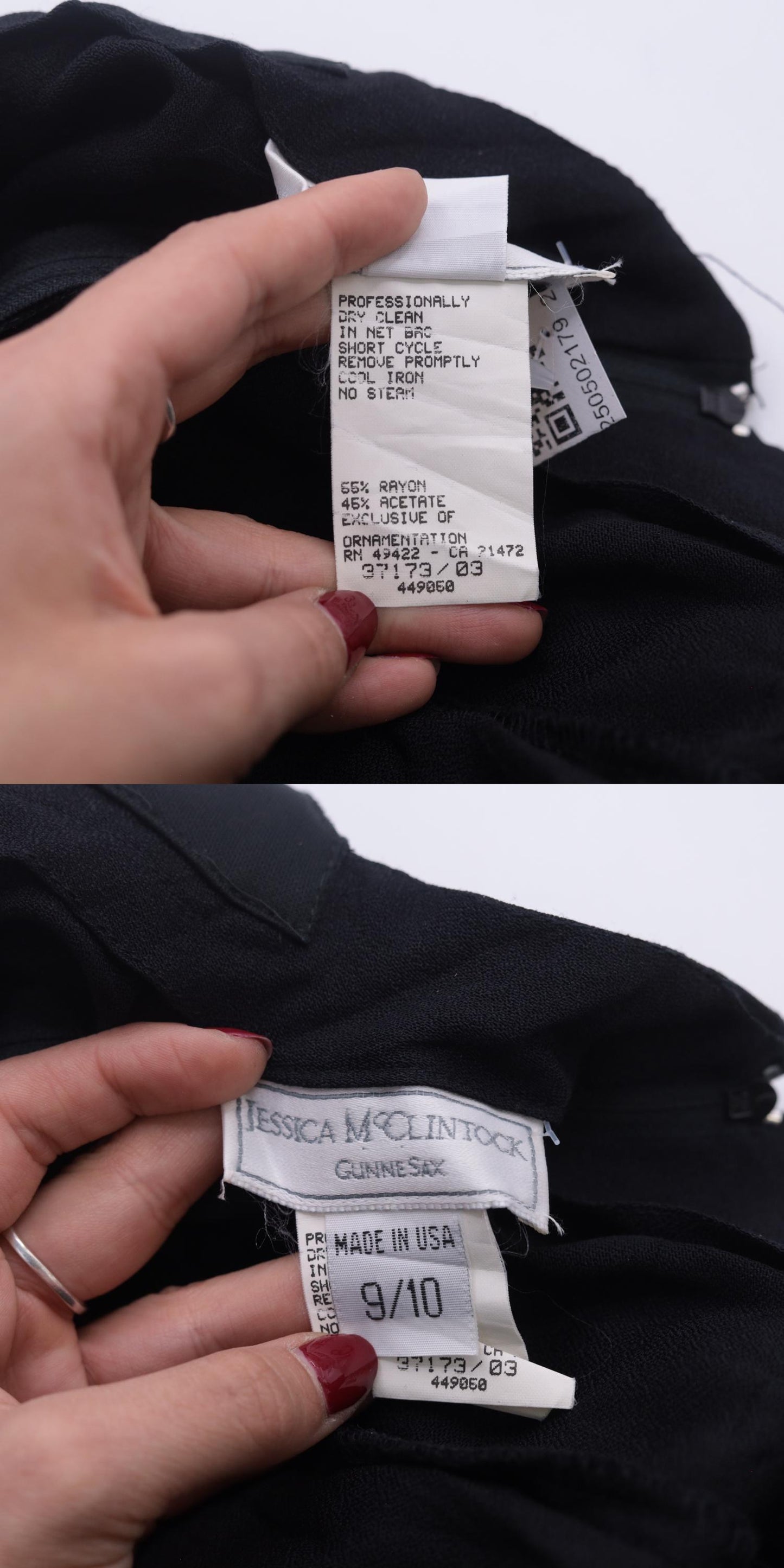 90s Jessica McClintock Gunne Sax Black Maxi Dress Racerback Embroidered Slit Small