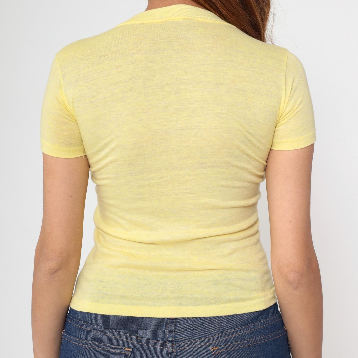 80s Cub Scout Day Camp Graphic Crop Tee Yellow Extra Small
