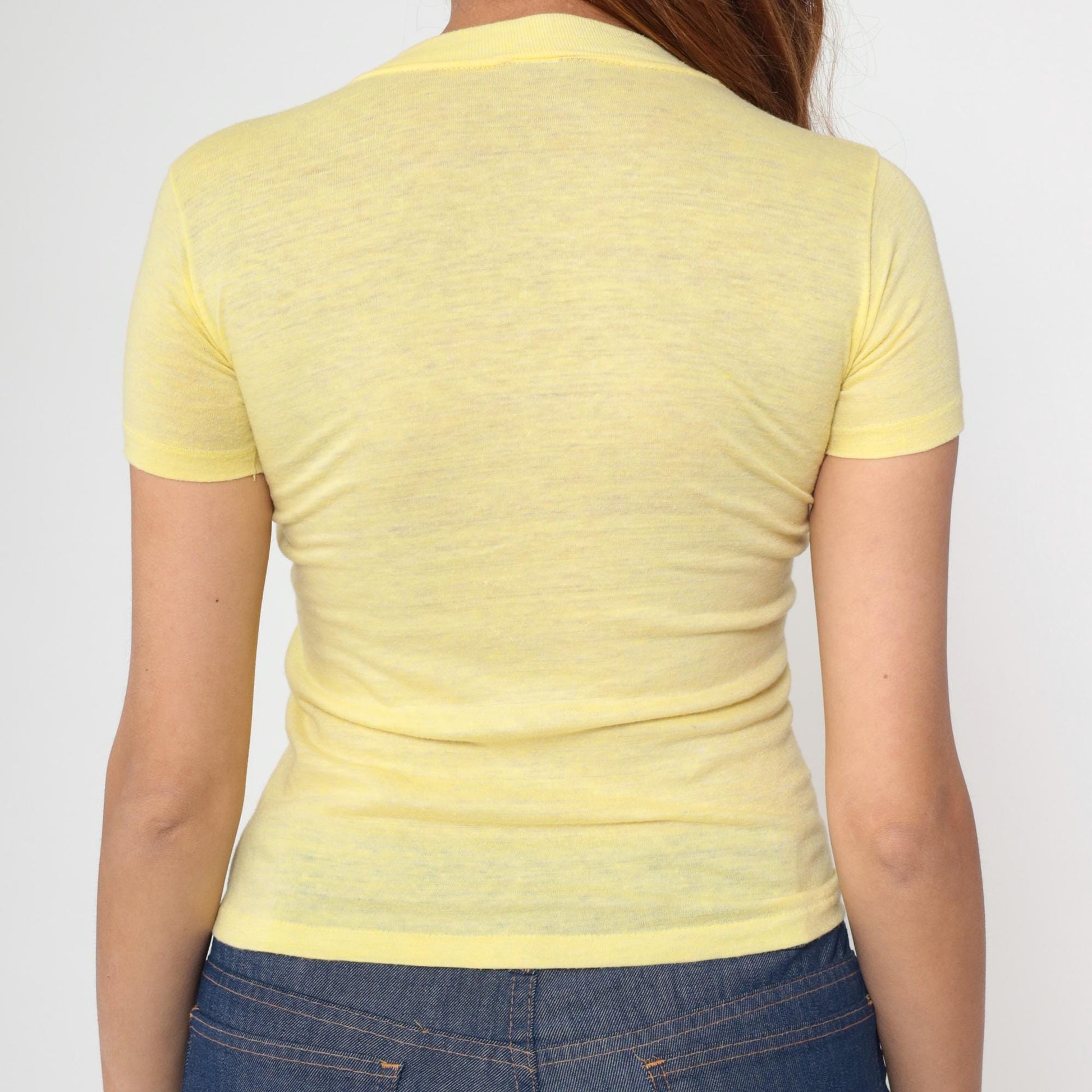 80s Cub Scout Day Camp Graphic Crop Tee Yellow Extra Small