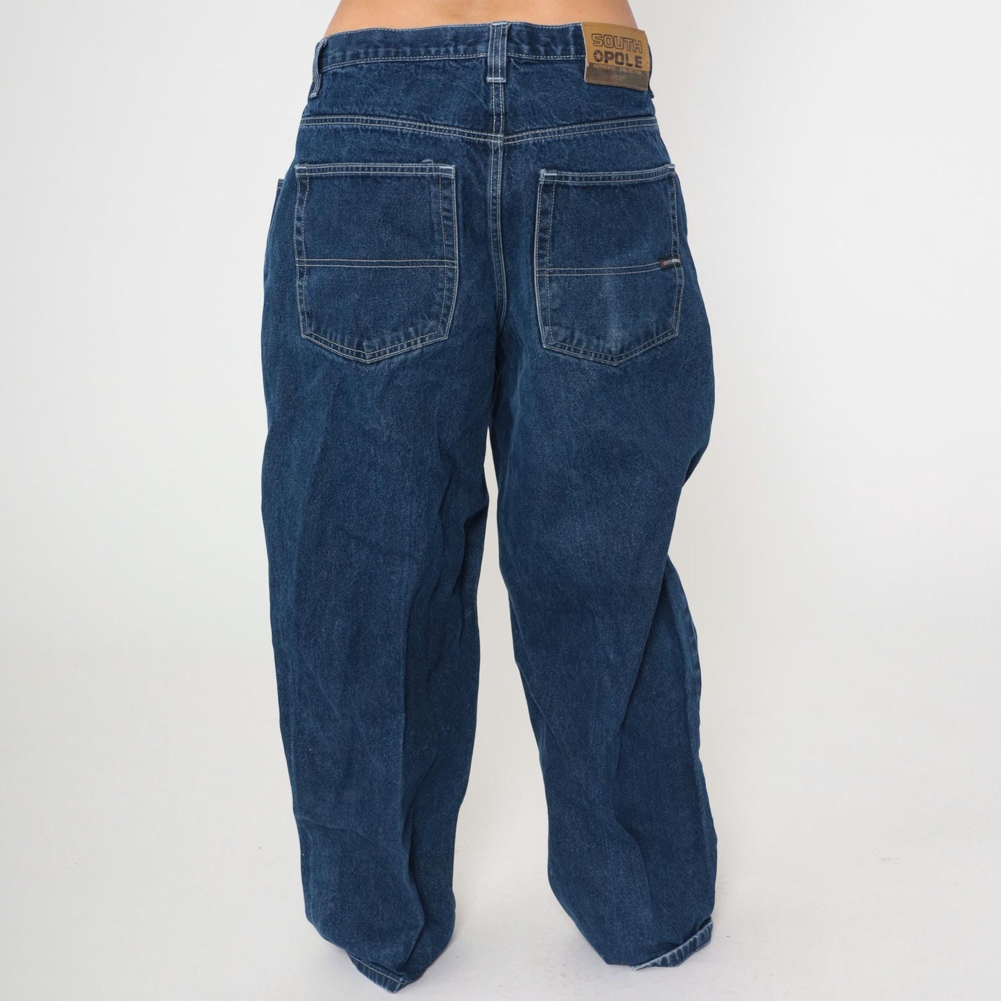 Y2K South Pole Dark Wash Jeans High Rise Straight Leg Men's 36