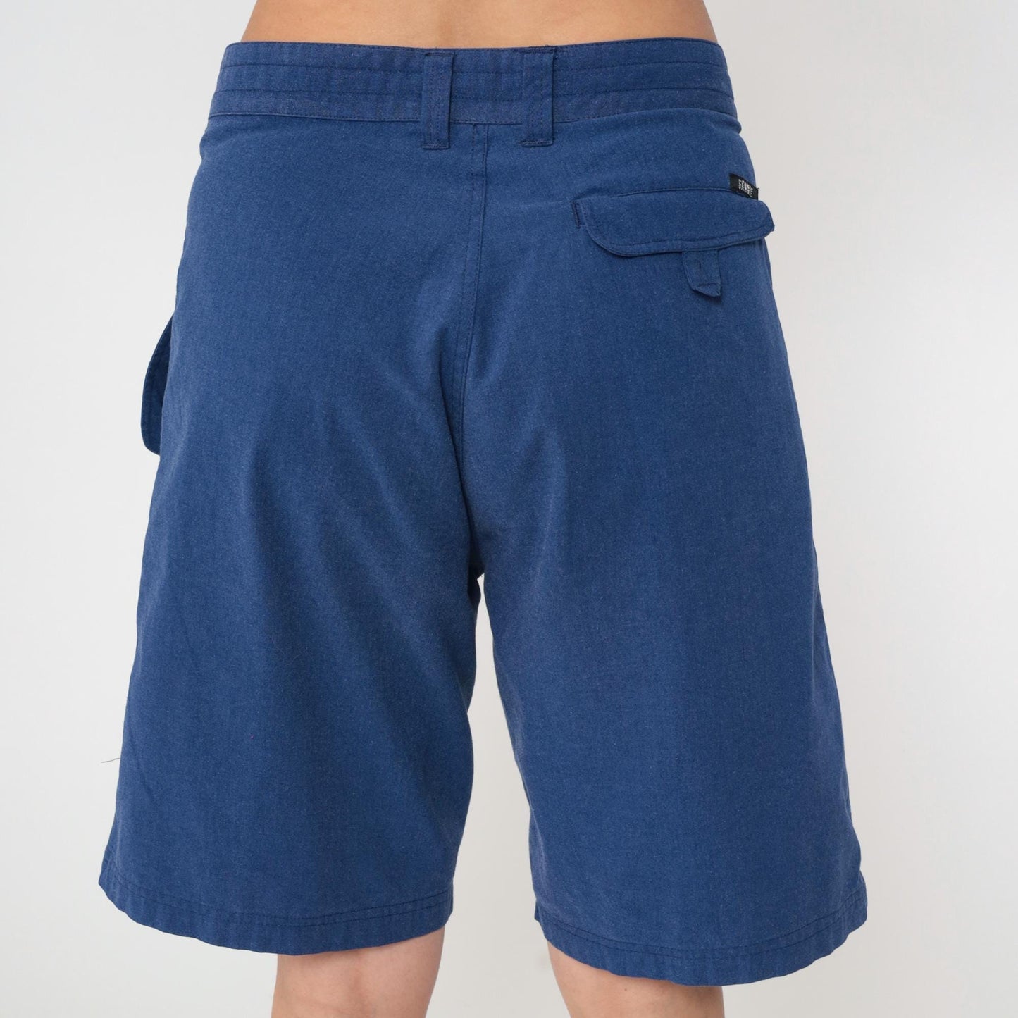 90s Gitano Navy Pleated High-Waist Shorts Large 34