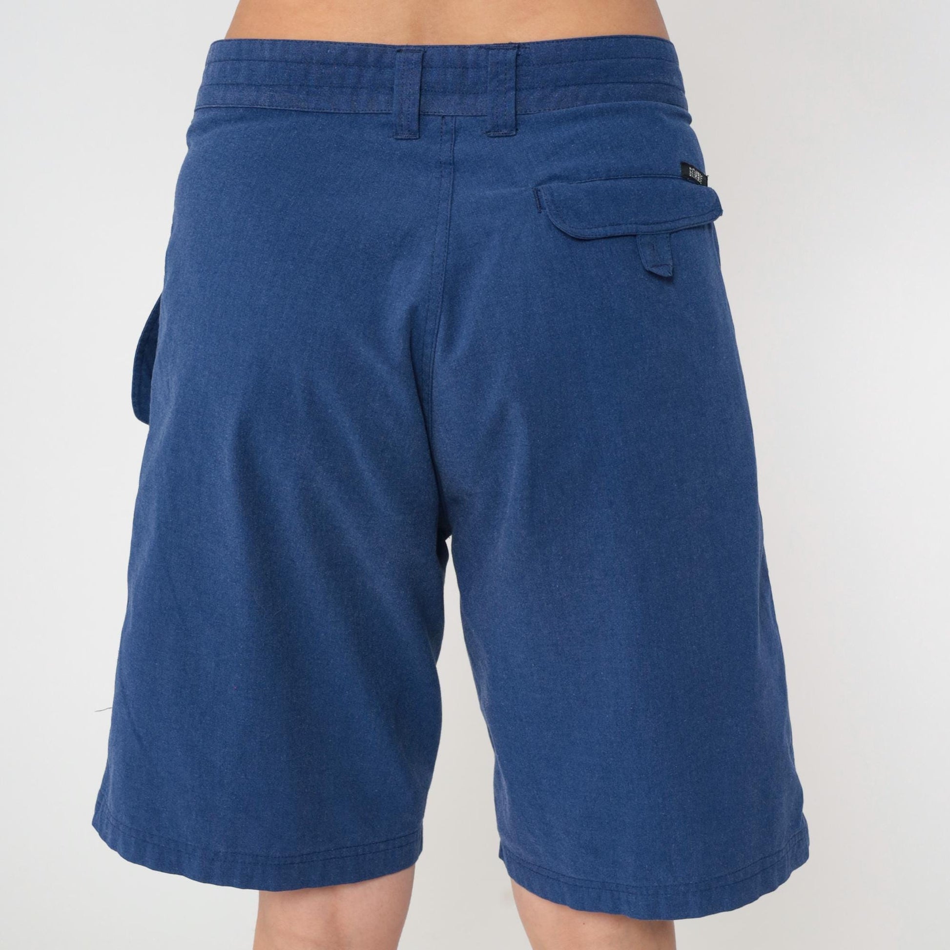 90s Gitano Navy Pleated High-Waist Shorts Large 34