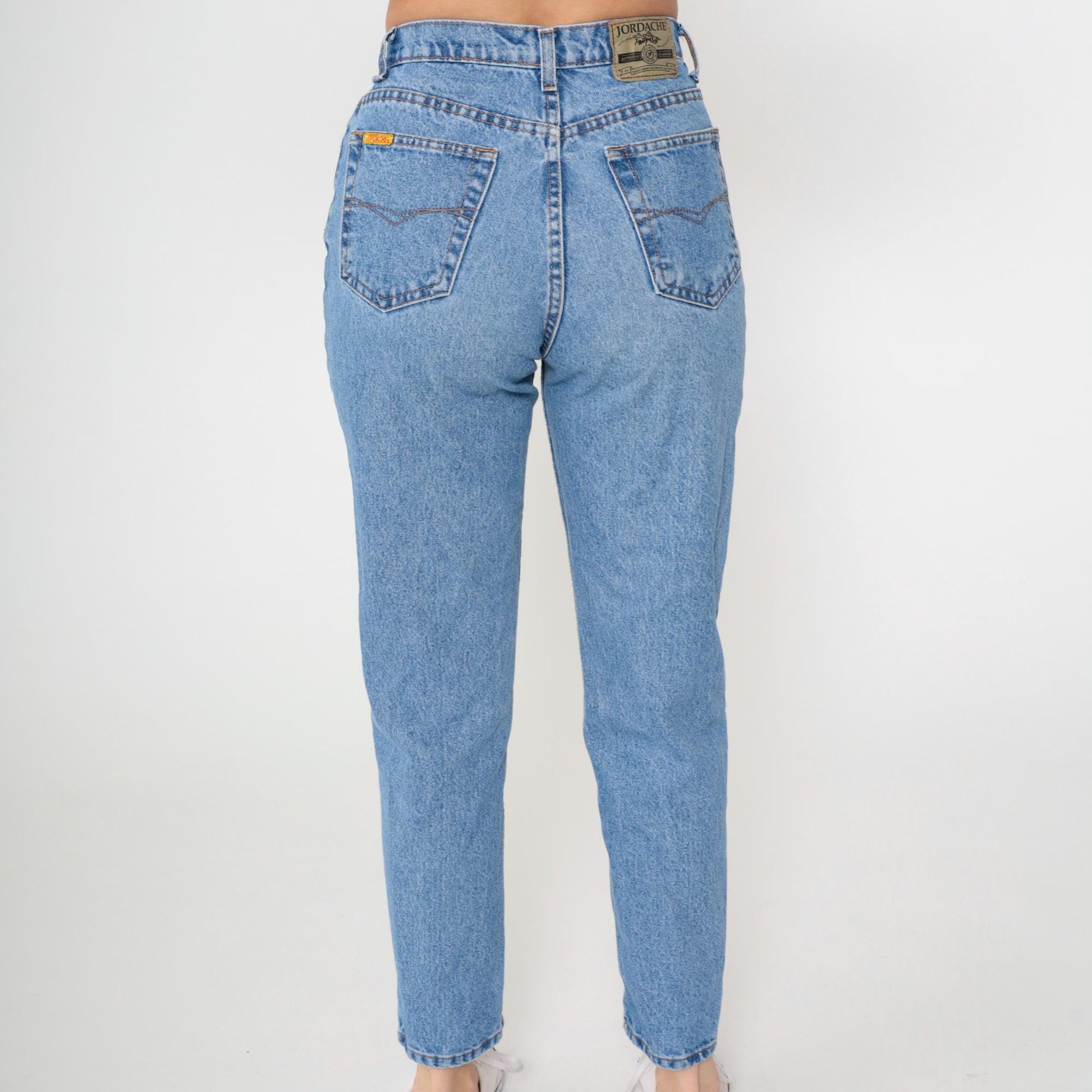 90s Jordache High-Waisted Tapered Jeans Blue Denim Small