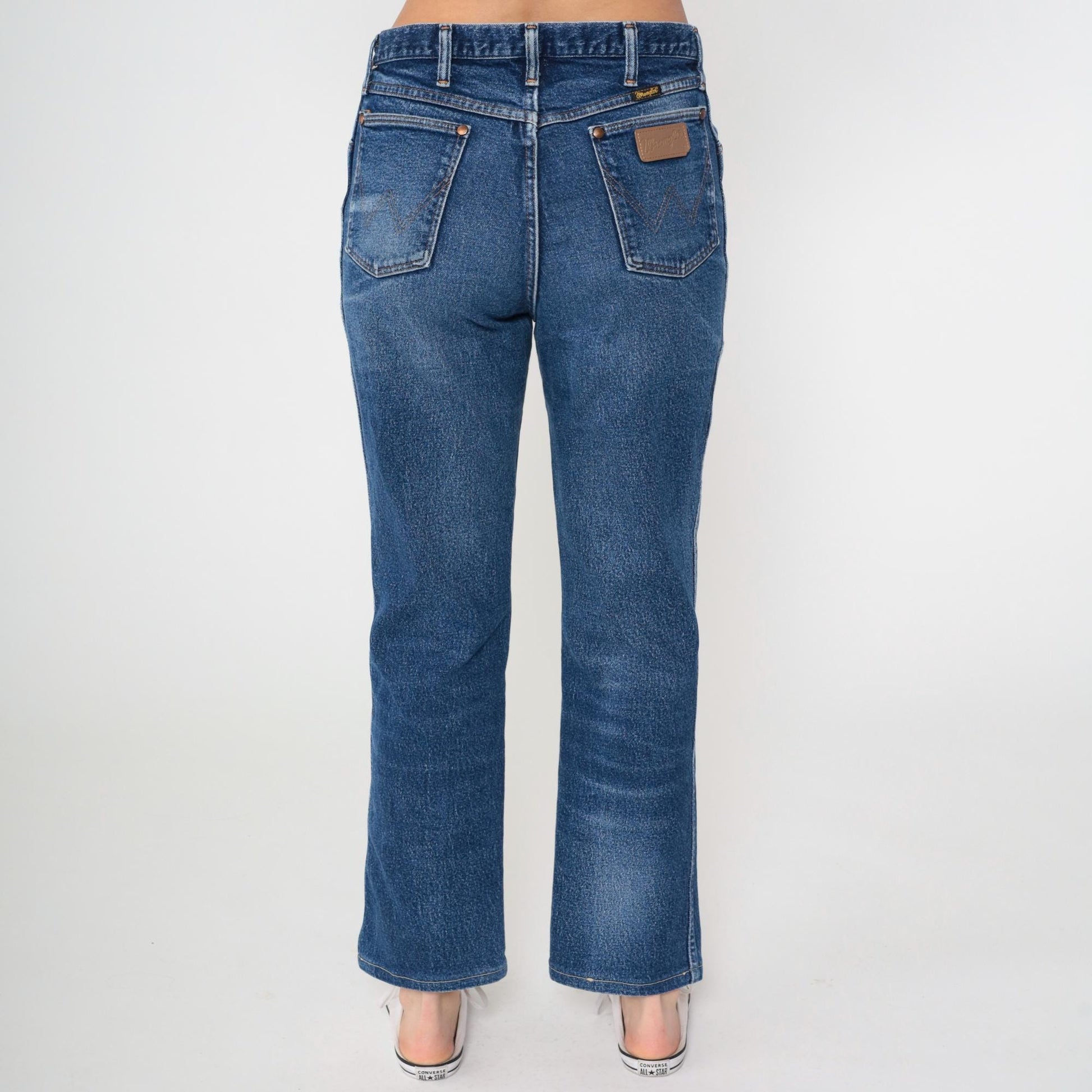 90s Wrangler Bootcut Jeans High Rise Faded Blue Denim 33x29 Men's Medium