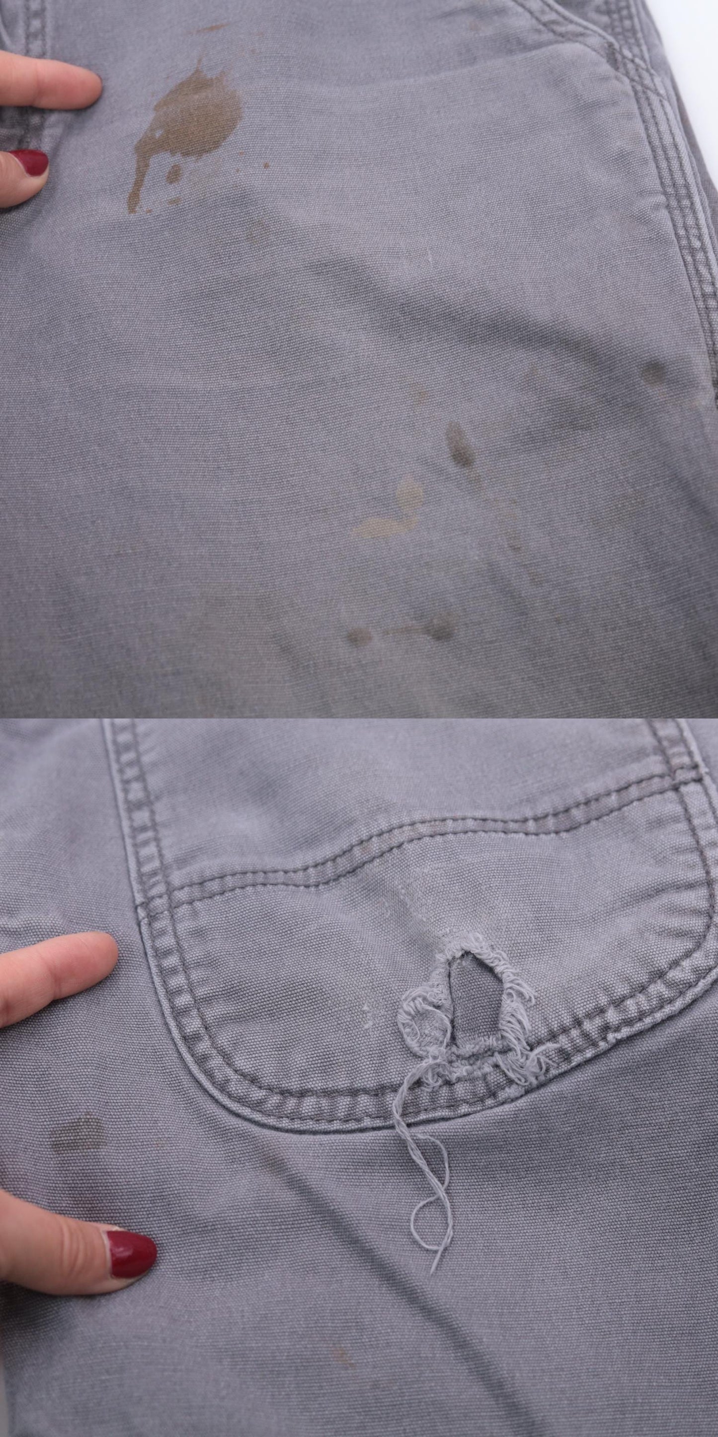 Y2K Carhartt Grey Utility Pants Straight Leg Distressed Men's 32x32