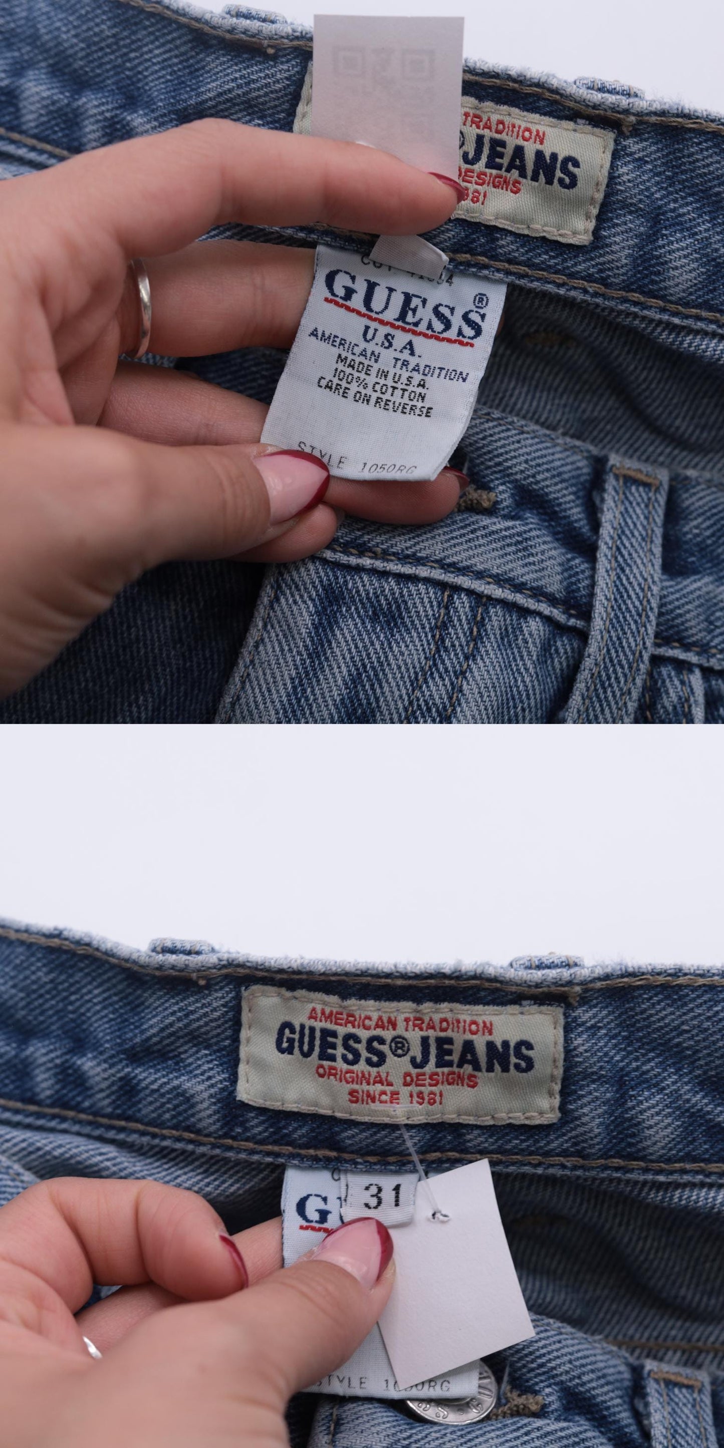 90s Guess Denim Cutoff Shorts High Waisted Distressed Blue Medium