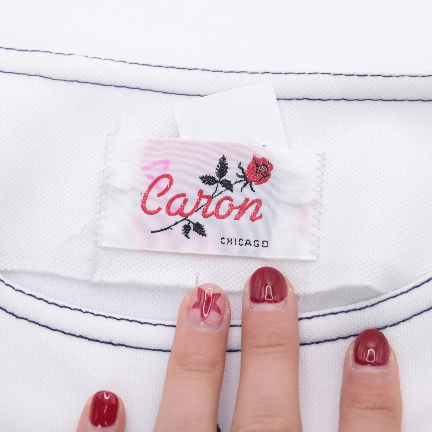 70s Caron Nautical Mini Dress Anchor Applique White Shift Sleeveless Small