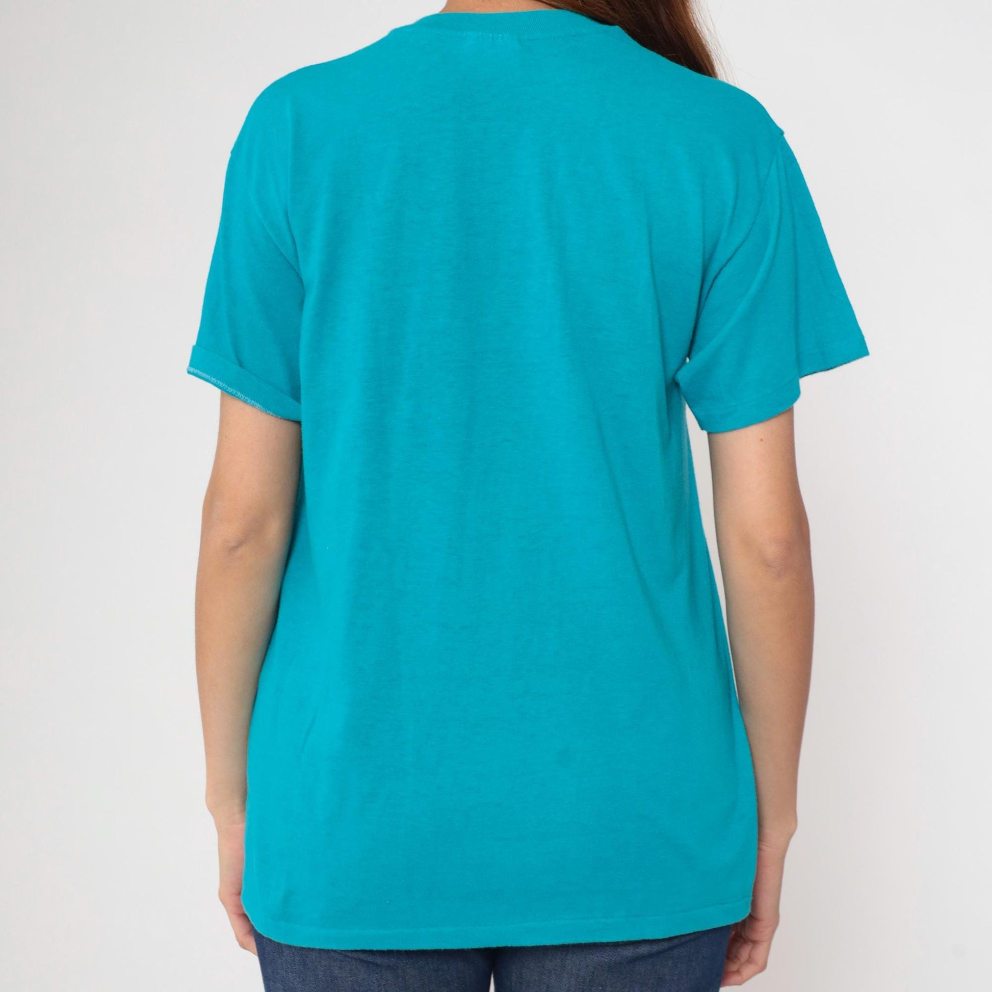 80s Bye Bye Birdie California High School Musical Graphic Tee Turquoise Pink Medium