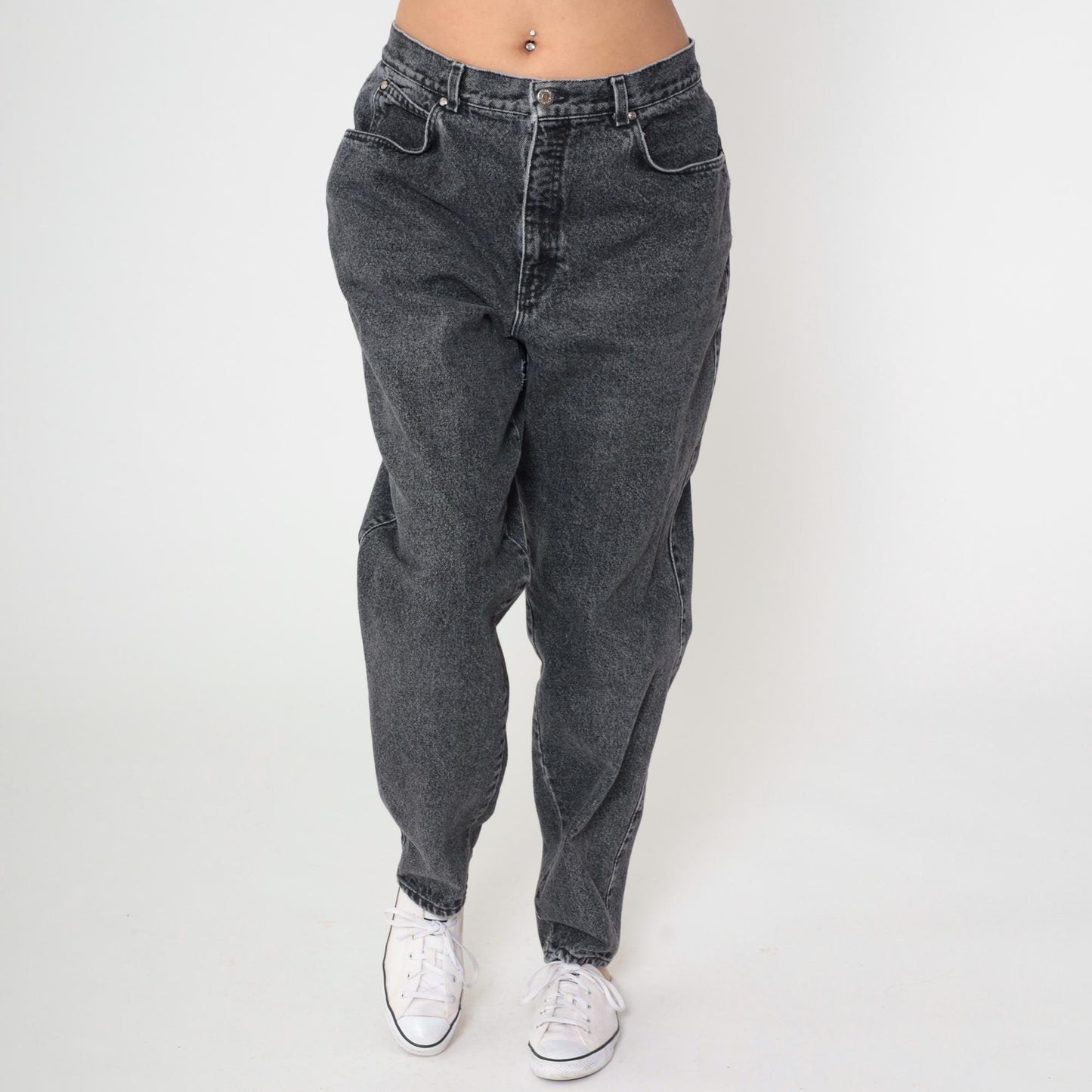 90s Levi's 900 Series High Waist Tapered Jeans Faded Black Denim Large 33x31