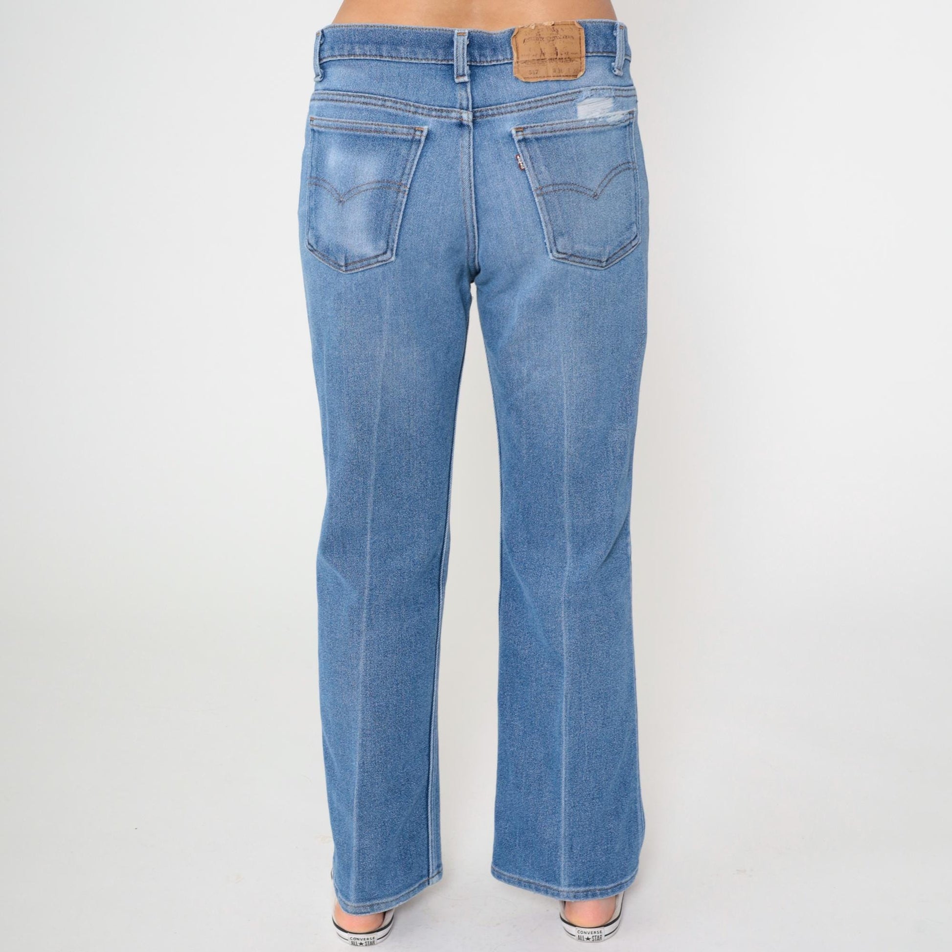 90s Levi's 517 Bootcut Jeans Blue Denim High Rise Men's 36x32