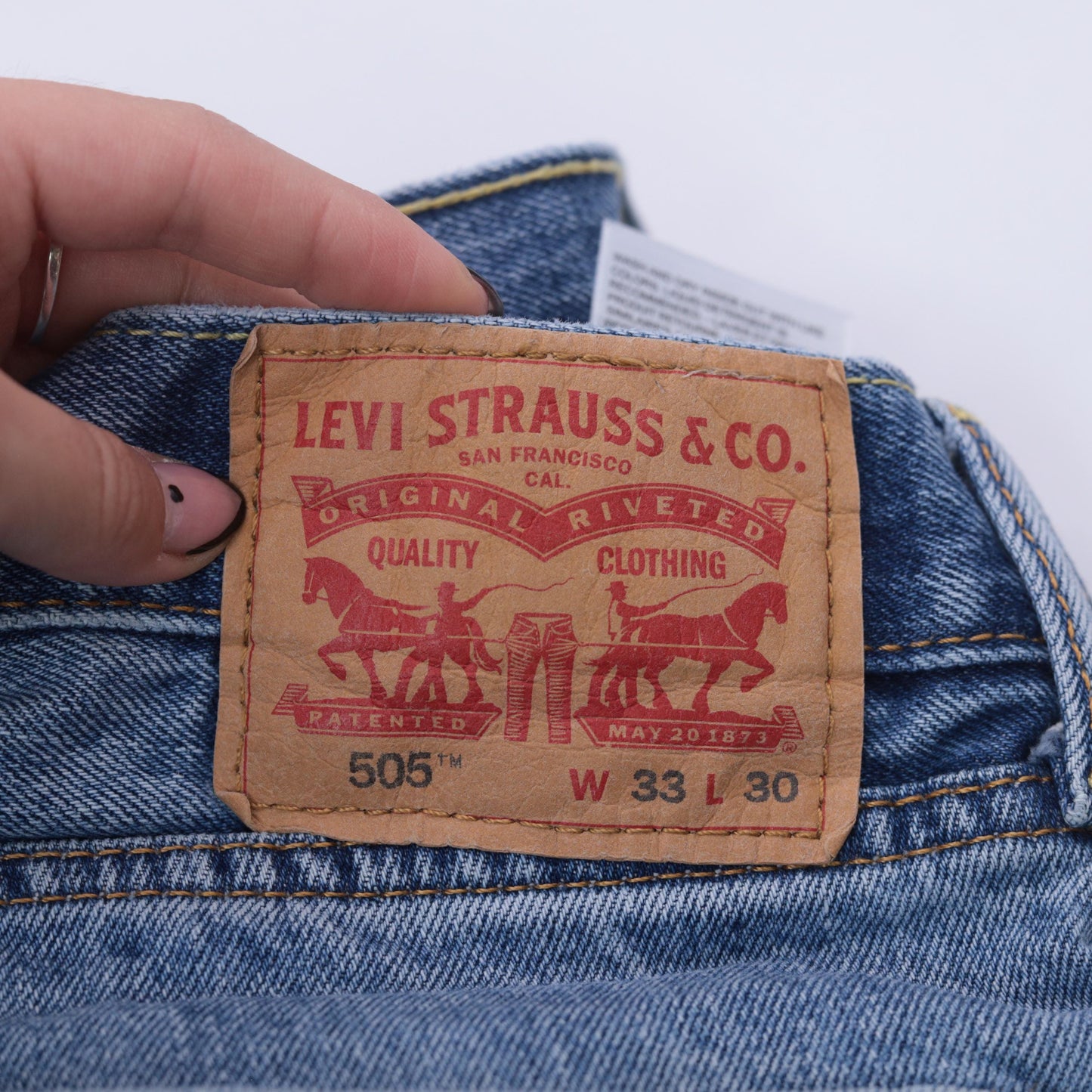 Y2K Levi's 505 Light Blue Straight Leg Mid Rise Jeans Large L