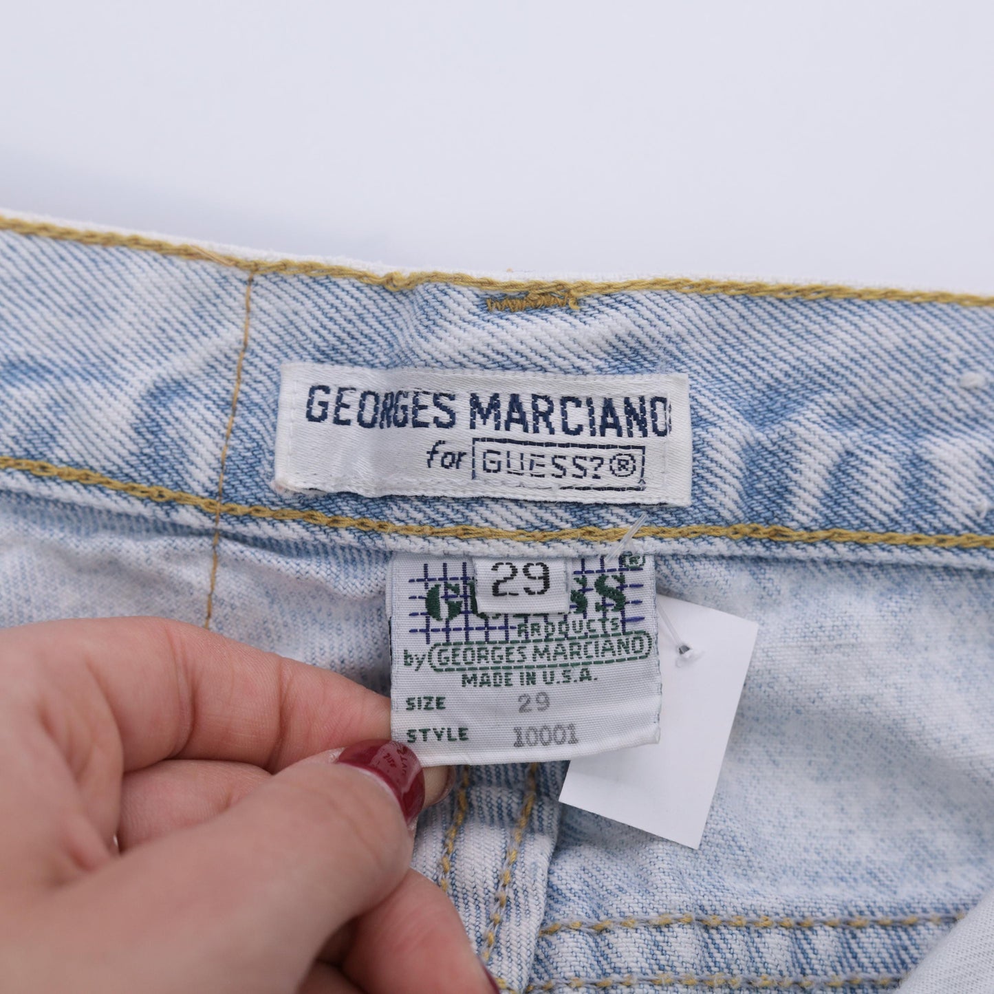 90s Guess Georges Marciano Acid Wash High Waisted Straight Leg Jeans XS