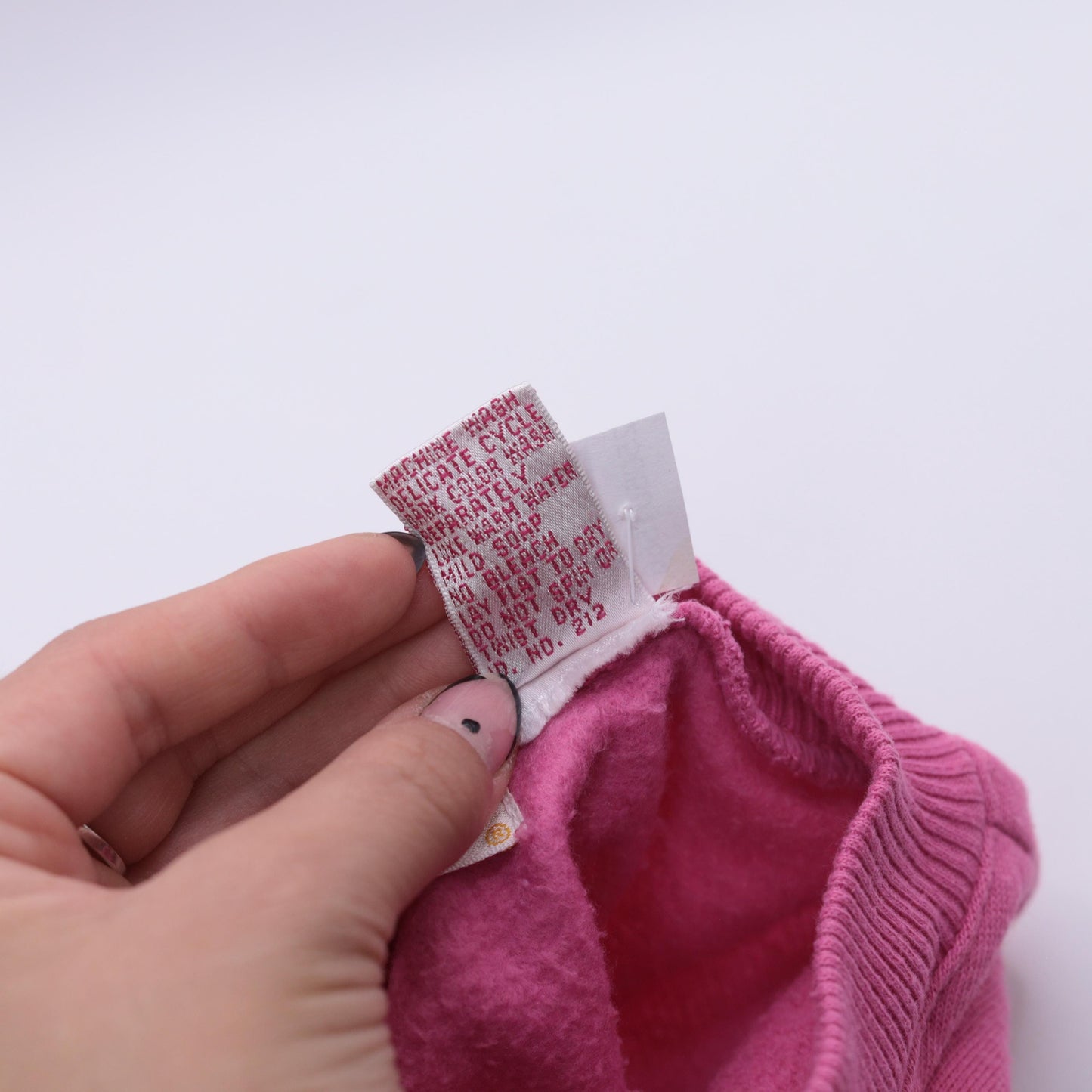 90s Pink Henley Button Neck Sweatshirt Ribbed Cuffs Medium M