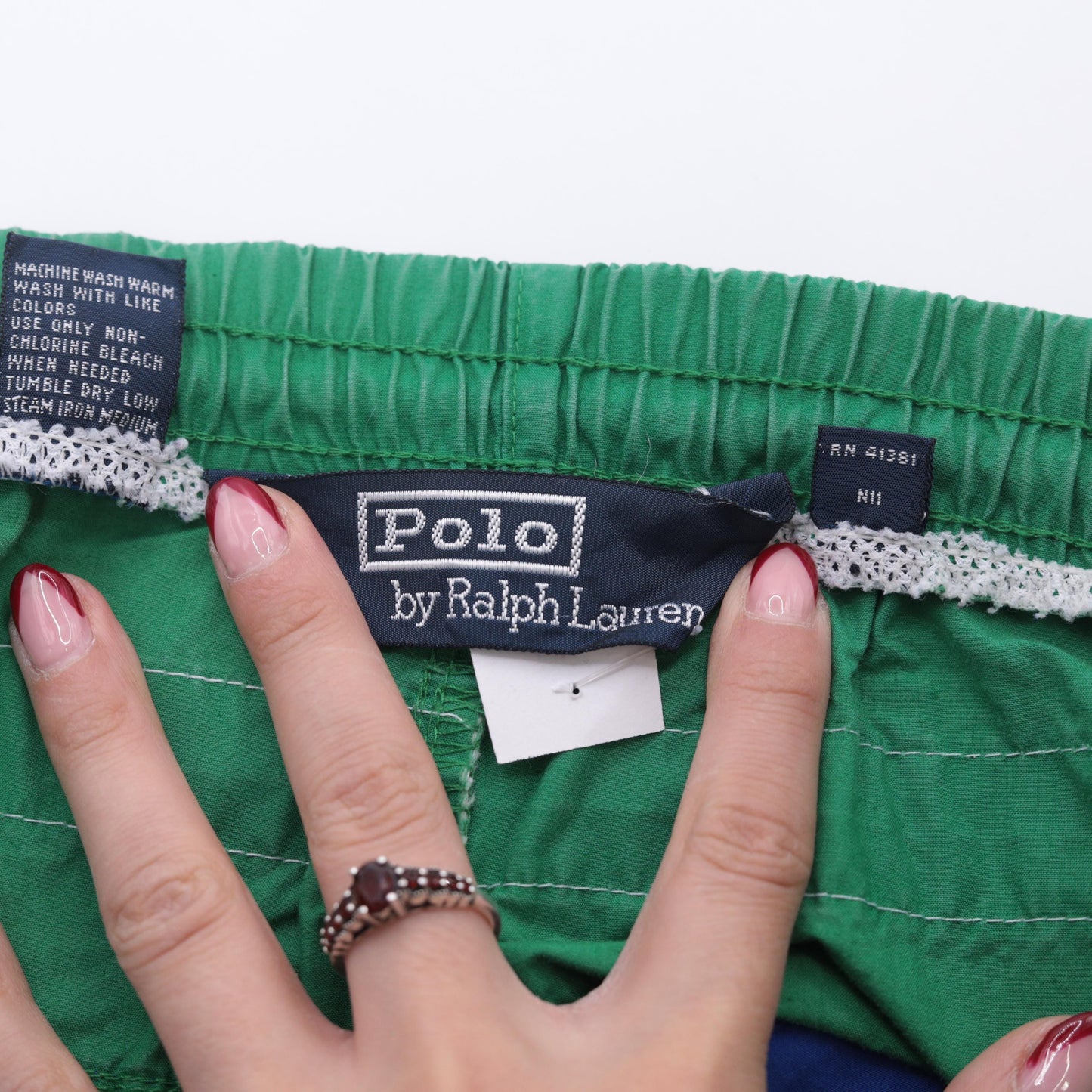 90s Polo Ralph Lauren Swim Trunks Green Blue Colorblock Extra Large XL
