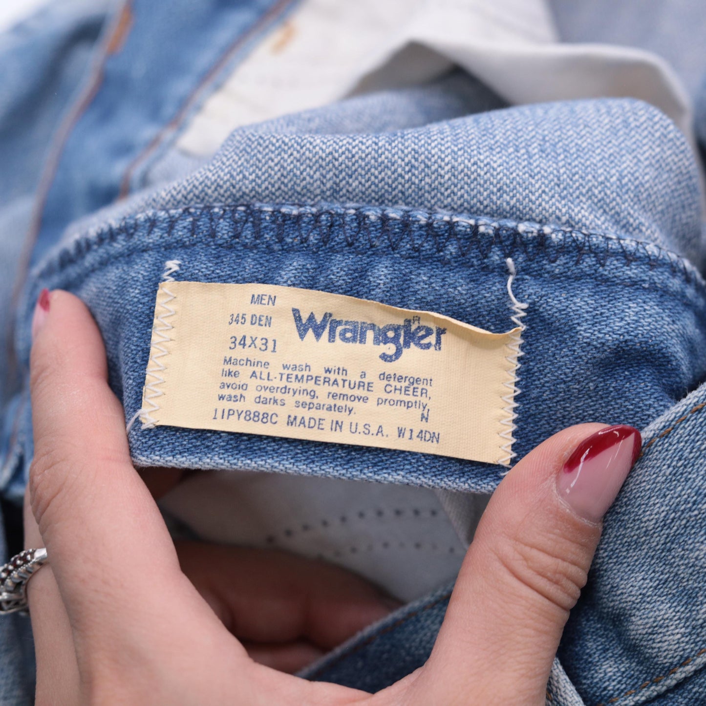80s Wrangler Flared Jeans High Waist Bleached Distressed Blue 30