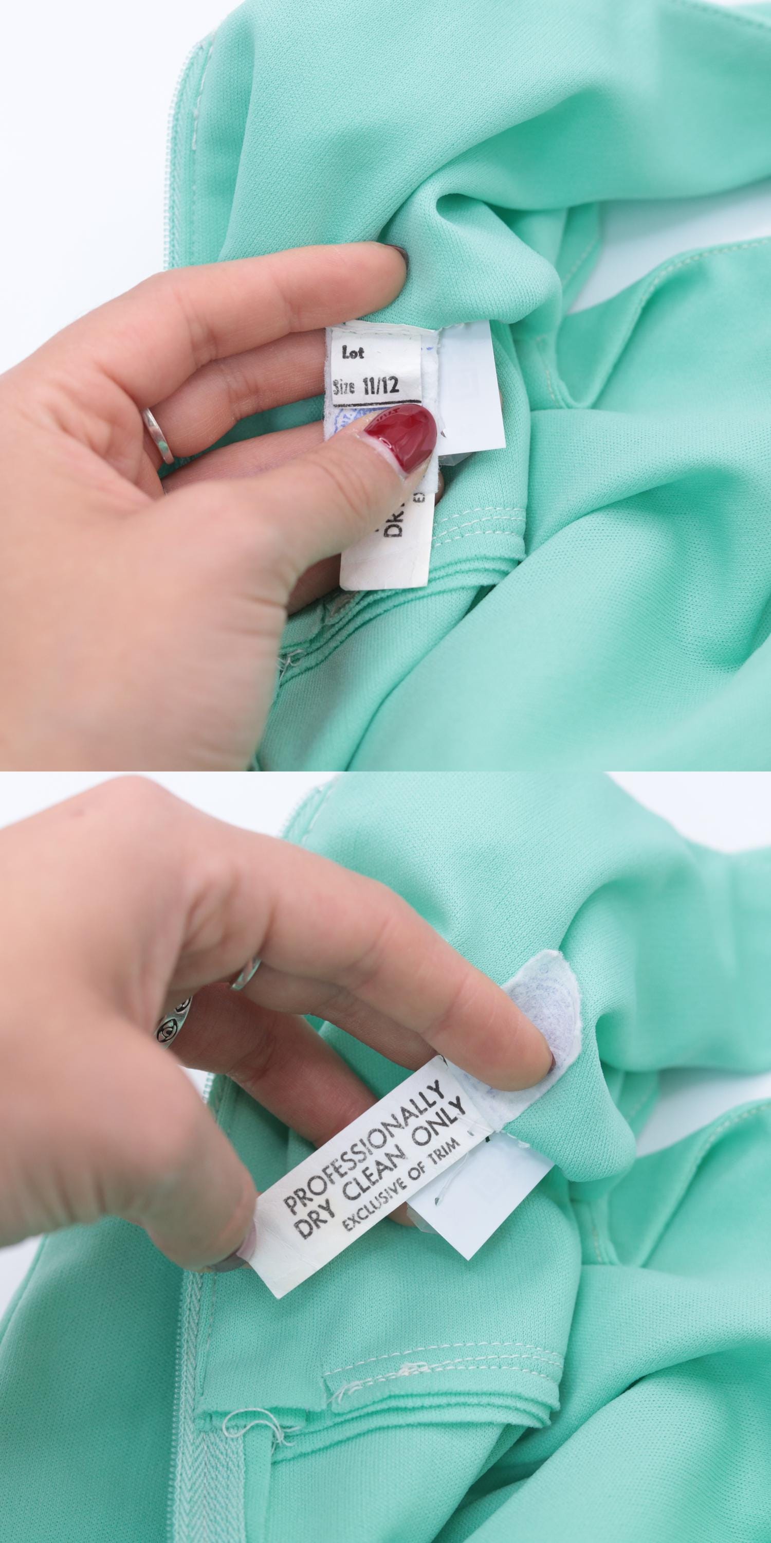 70s Mint Green Mini Dress V-Neck Empire Waist Sleeveless Disco Medium M