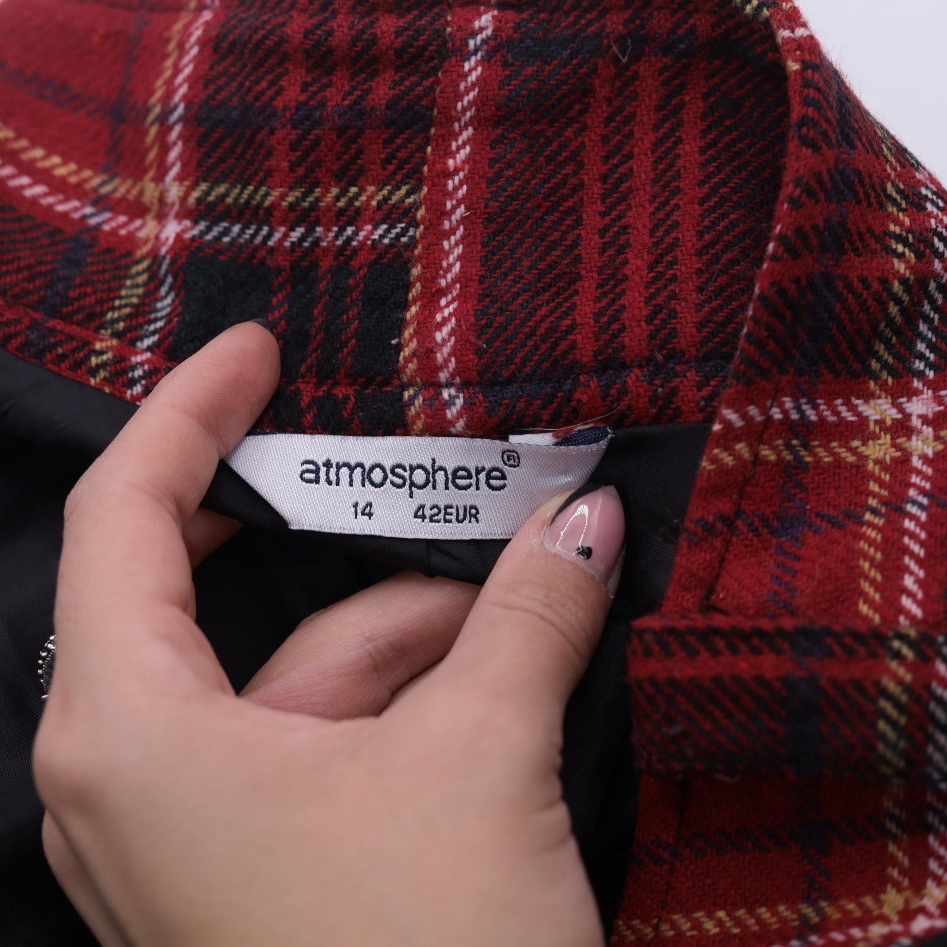 Y2K Red Plaid Tartan Mini Skirt Atmosphere A-Line Dark Academia Large