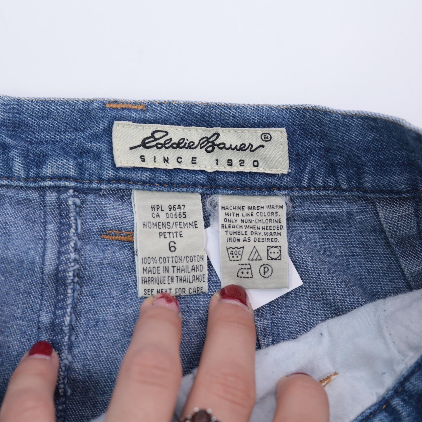 90s Eddie Bauer Denim Mini Skirt High Waist Blue Jean Small S