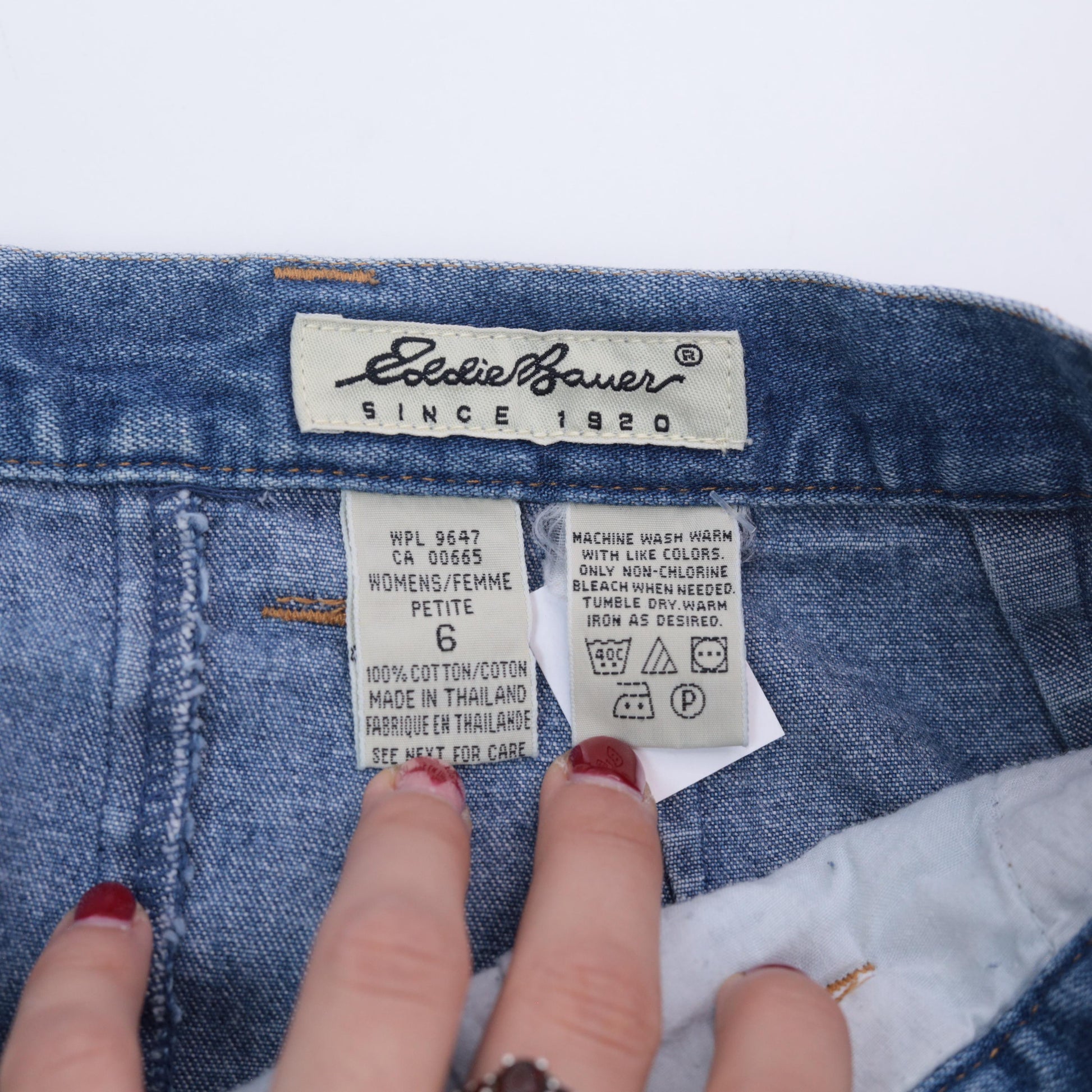 90s Eddie Bauer Denim Mini Skirt High Waist Blue Jean Small S