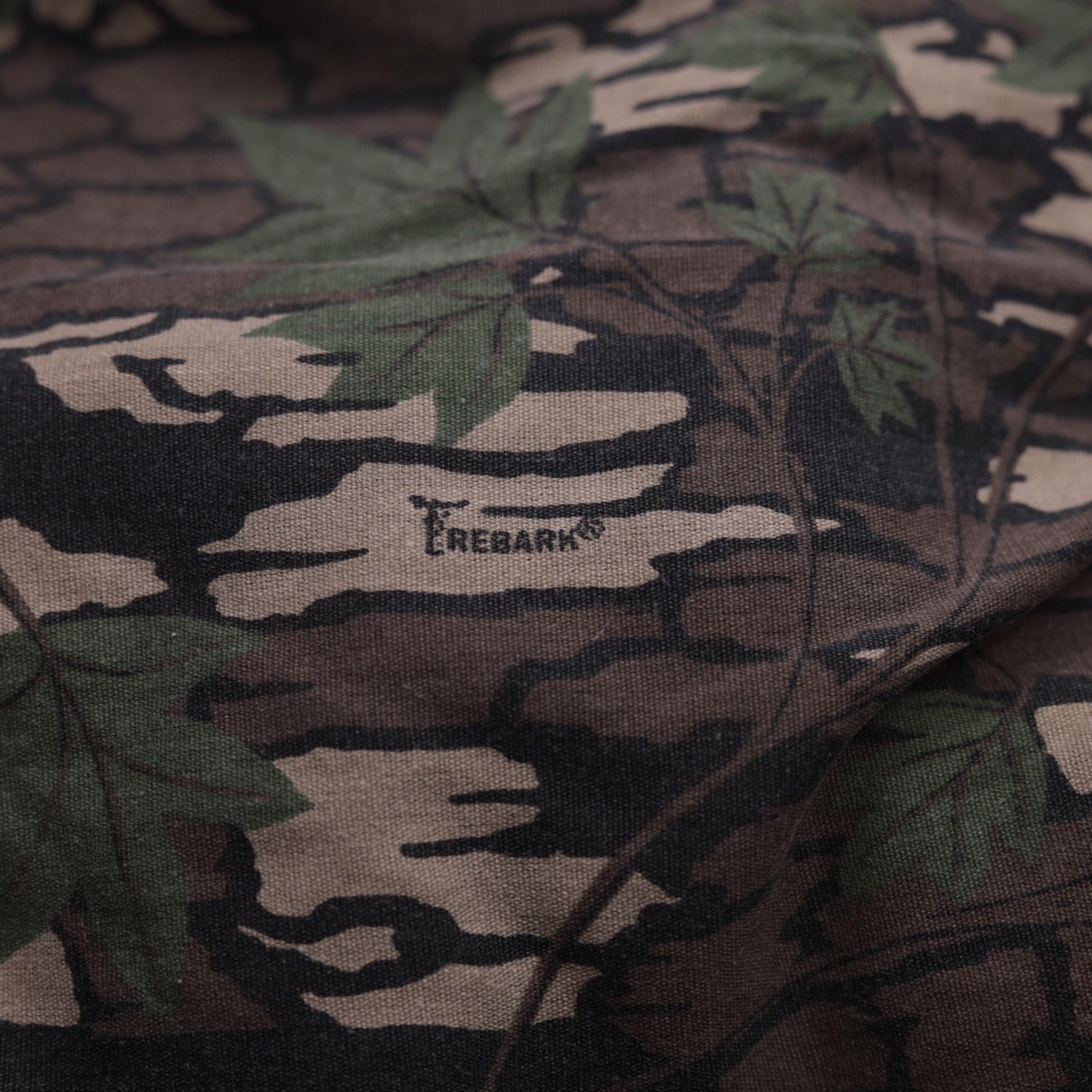90s Camo Bomber Jacket Bark Tree Leaf Print Quilted Lined Medium