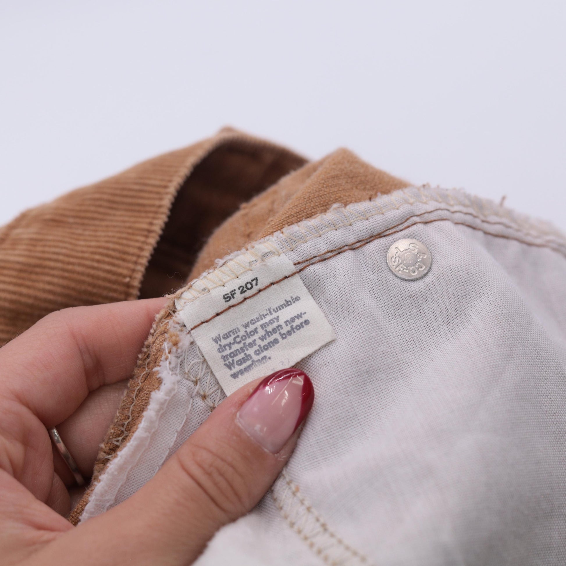 90s Levi's Corduroy Shorts Tan High Waisted Frayed Cutoff Medium