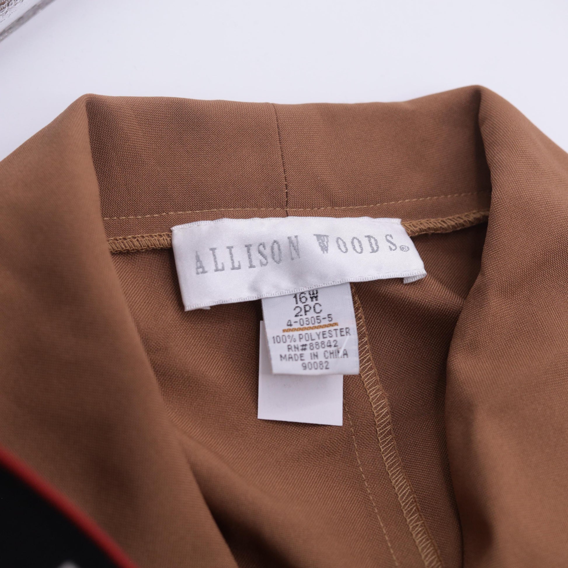 90s Allison Woods Camel Double-Breasted Blazer Plus Size 16W