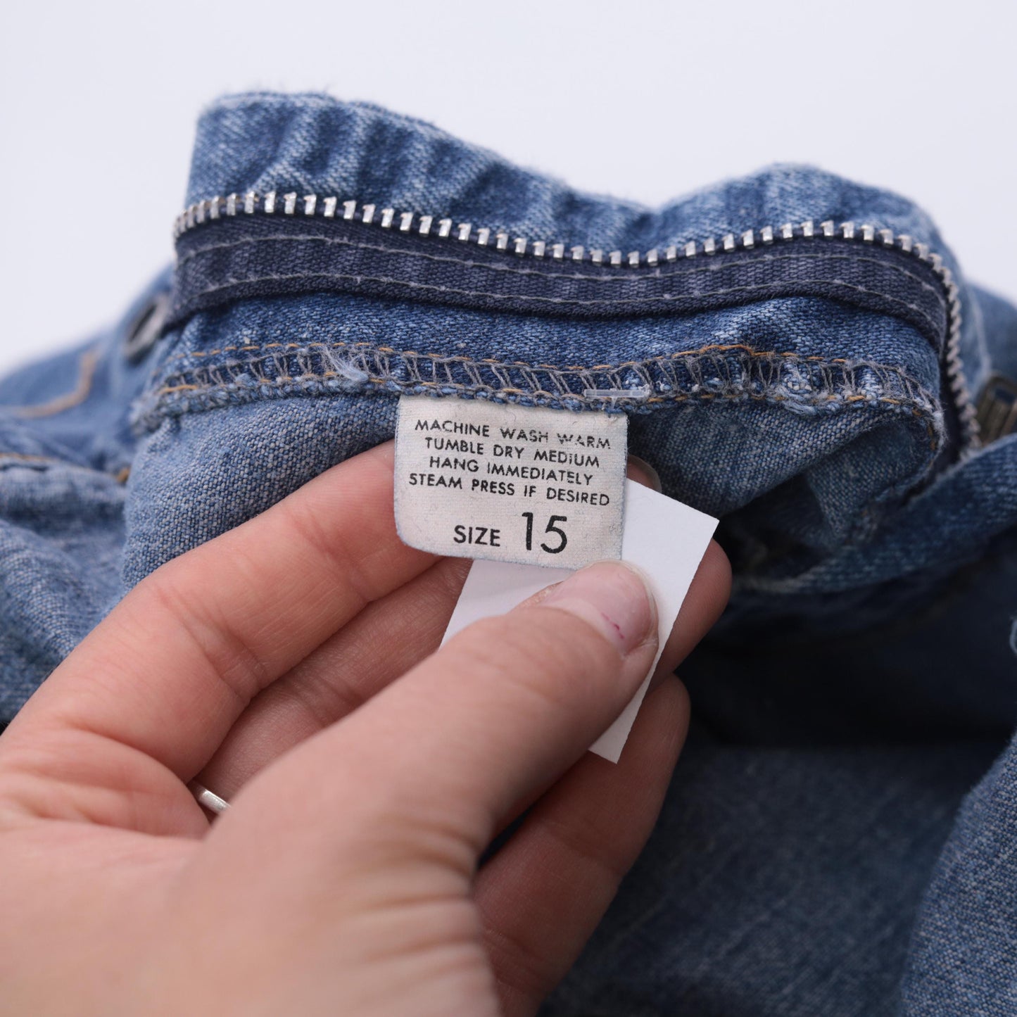 70s Rumble Seats Wilkins Patchwork Jeans High Waisted Wide Leg Medium Blue Medium