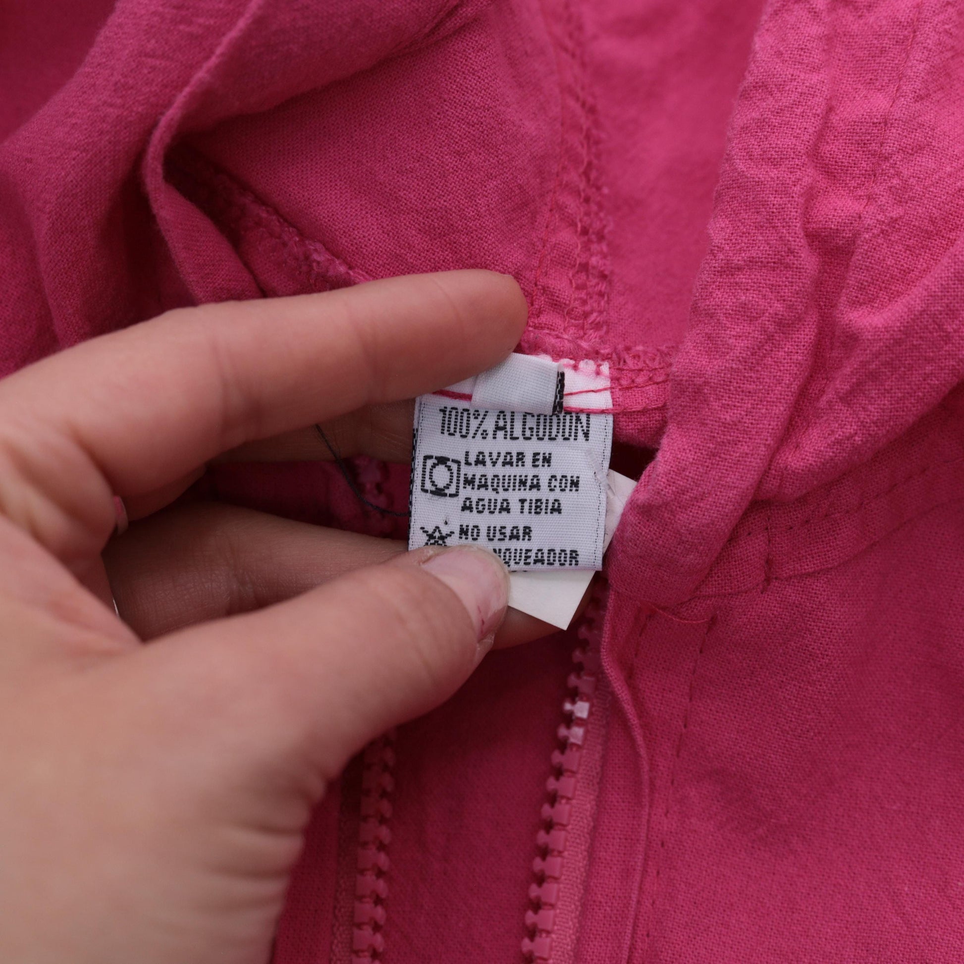 90s Los Algodones Mexico Zip Hoodie Pink Cotton Coyote Cactus Graphic Small