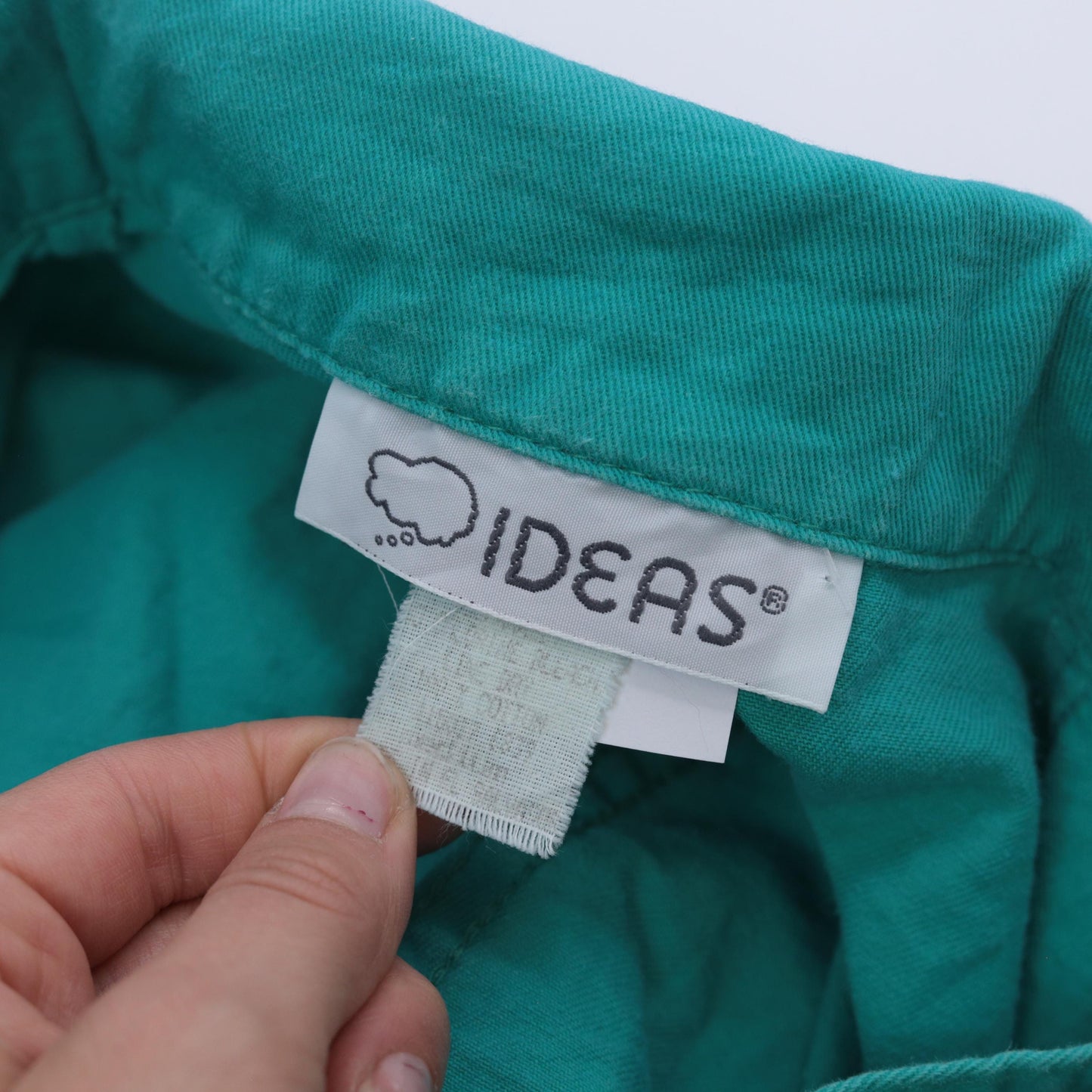 80s Ideas Turquoise Jumpsuit Button-Up Cotton Workwear Medium M