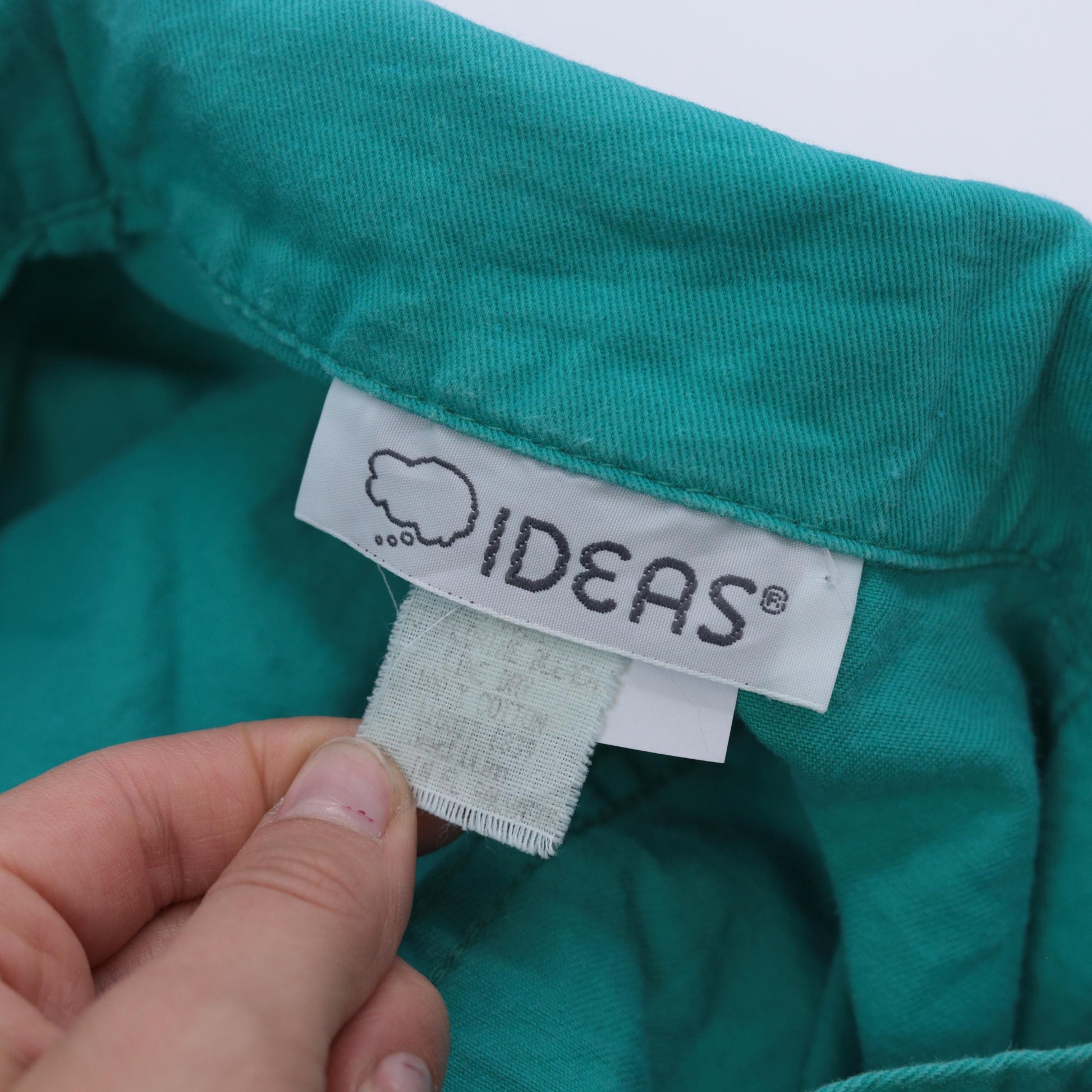 80s Ideas Turquoise Jumpsuit Button-Up Cotton Workwear Medium M