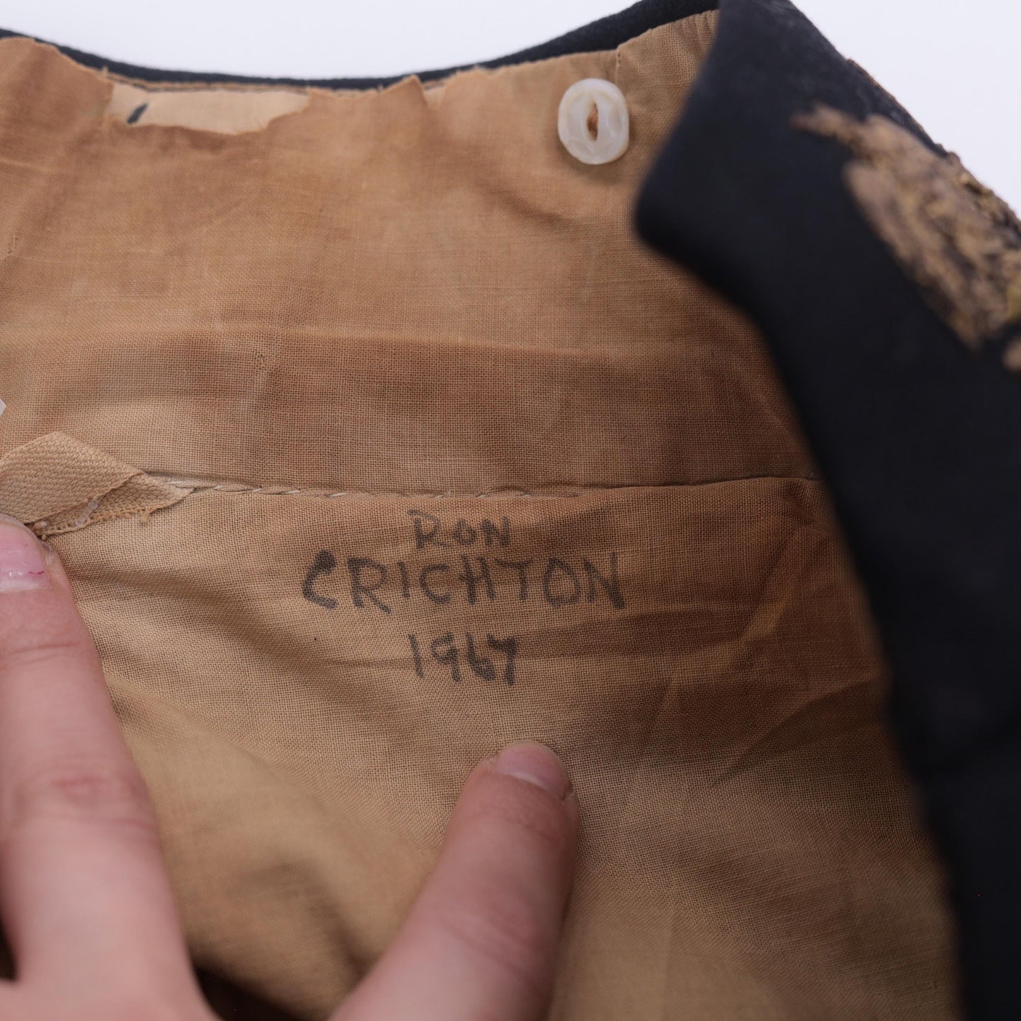 60s Black Wool Military Jacket Gold Buttons Embroidered Officer Coat Medium Large