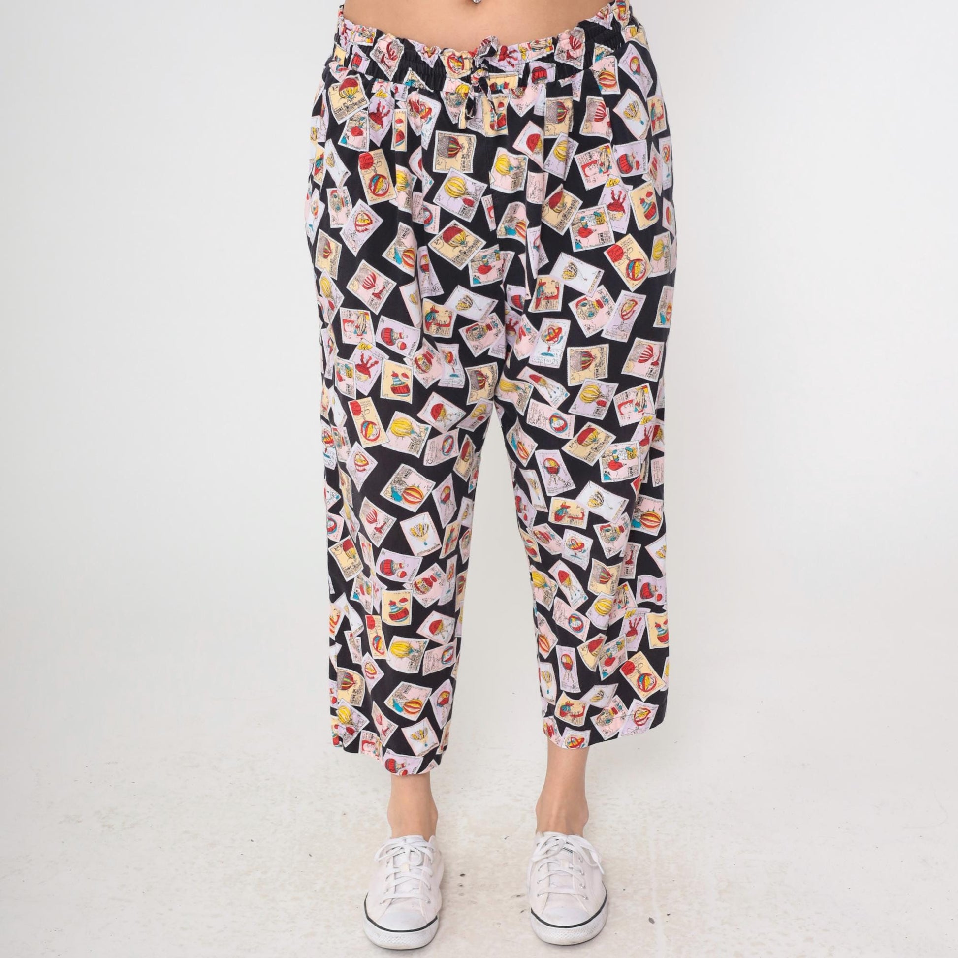 90s Hot Air Balloon Stamp Print Matching Set Shirt Pants Large L