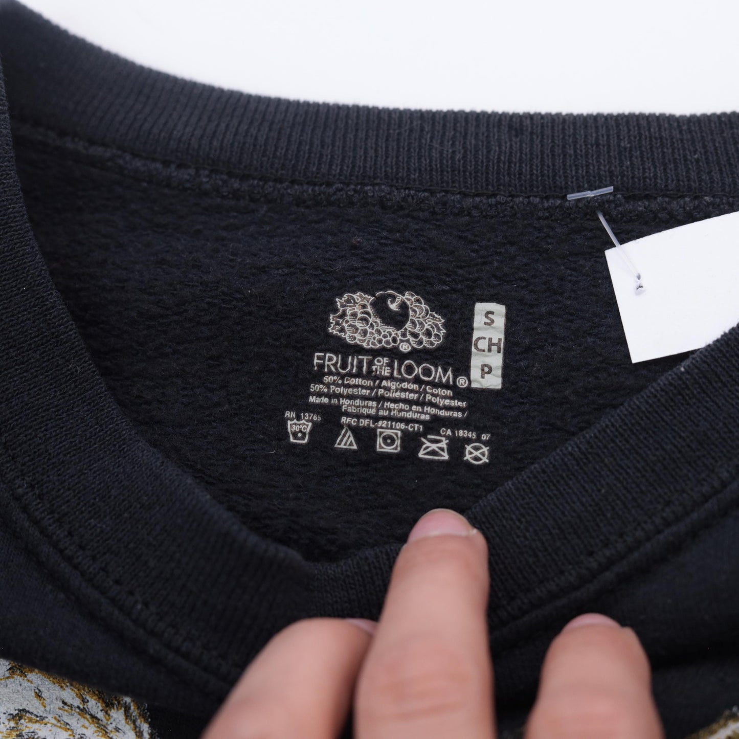 Y2K Wolf Alaska Graphic Sweatshirt Black Crewneck Small S
